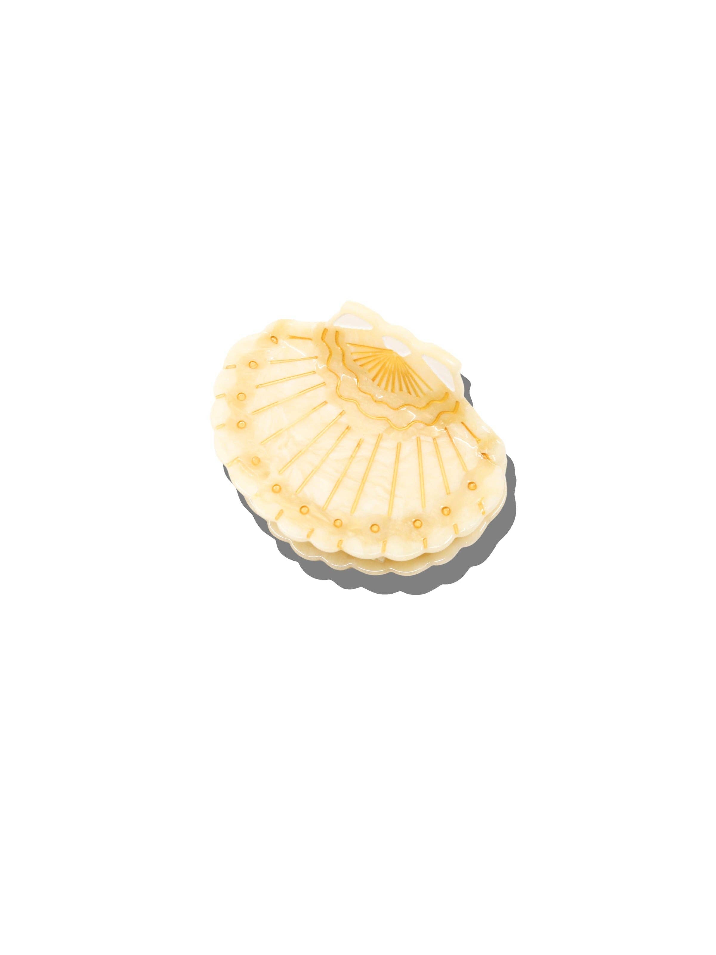 Solar Eclipse - Hand-painted Scallop Seashell Claw Hair Clip | Eco-Friendly