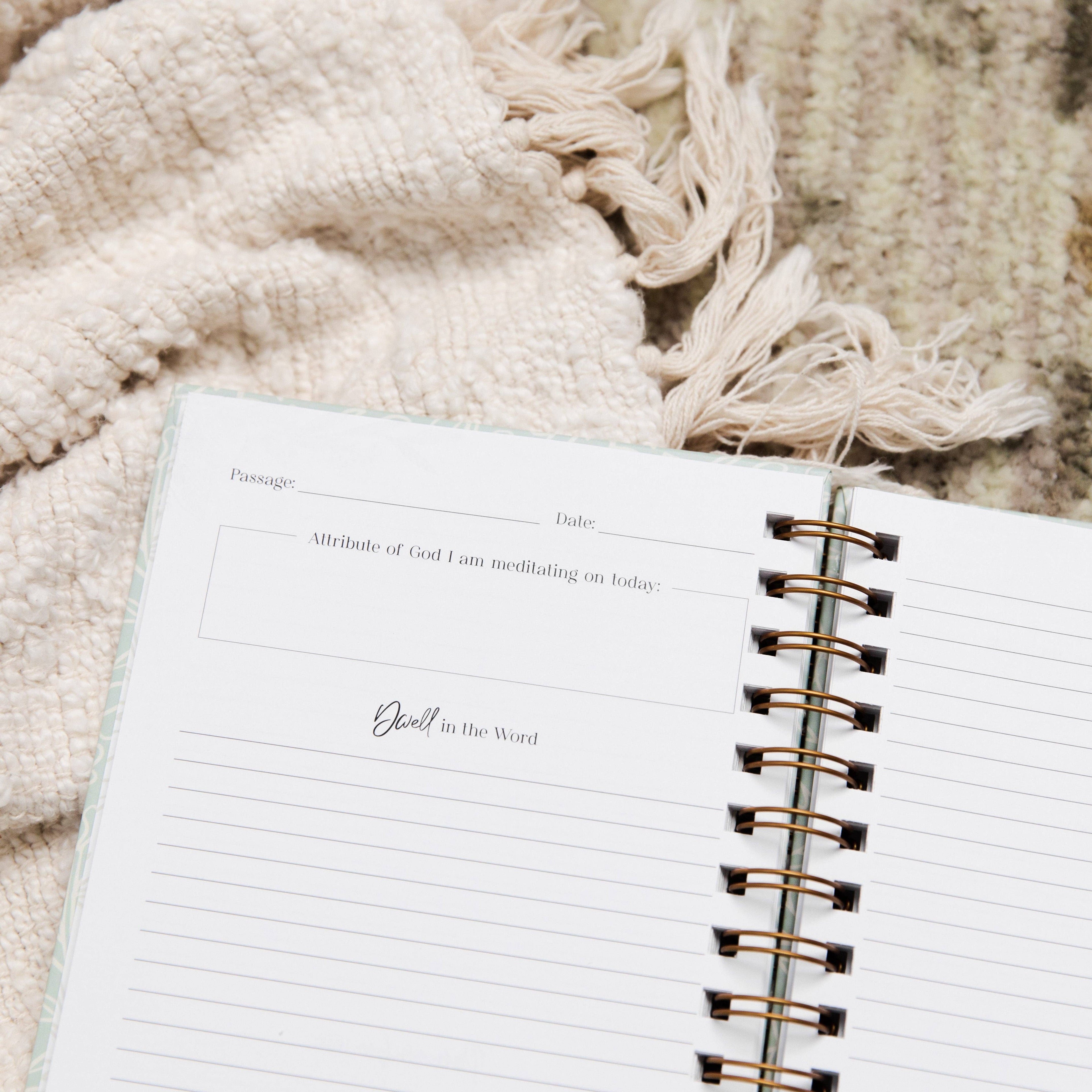 The Daily Grace Co - Dwell in the Word Journal | Blue Floral Spiral