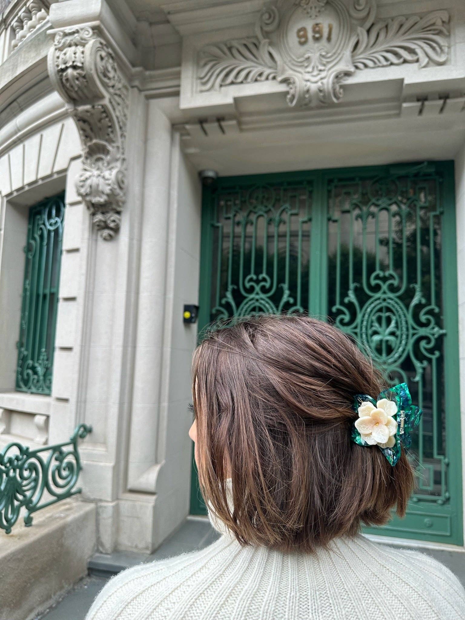 Solar Eclipse - Hand-painted Poinsettia Claw Hair Clip | Eco-Friendly