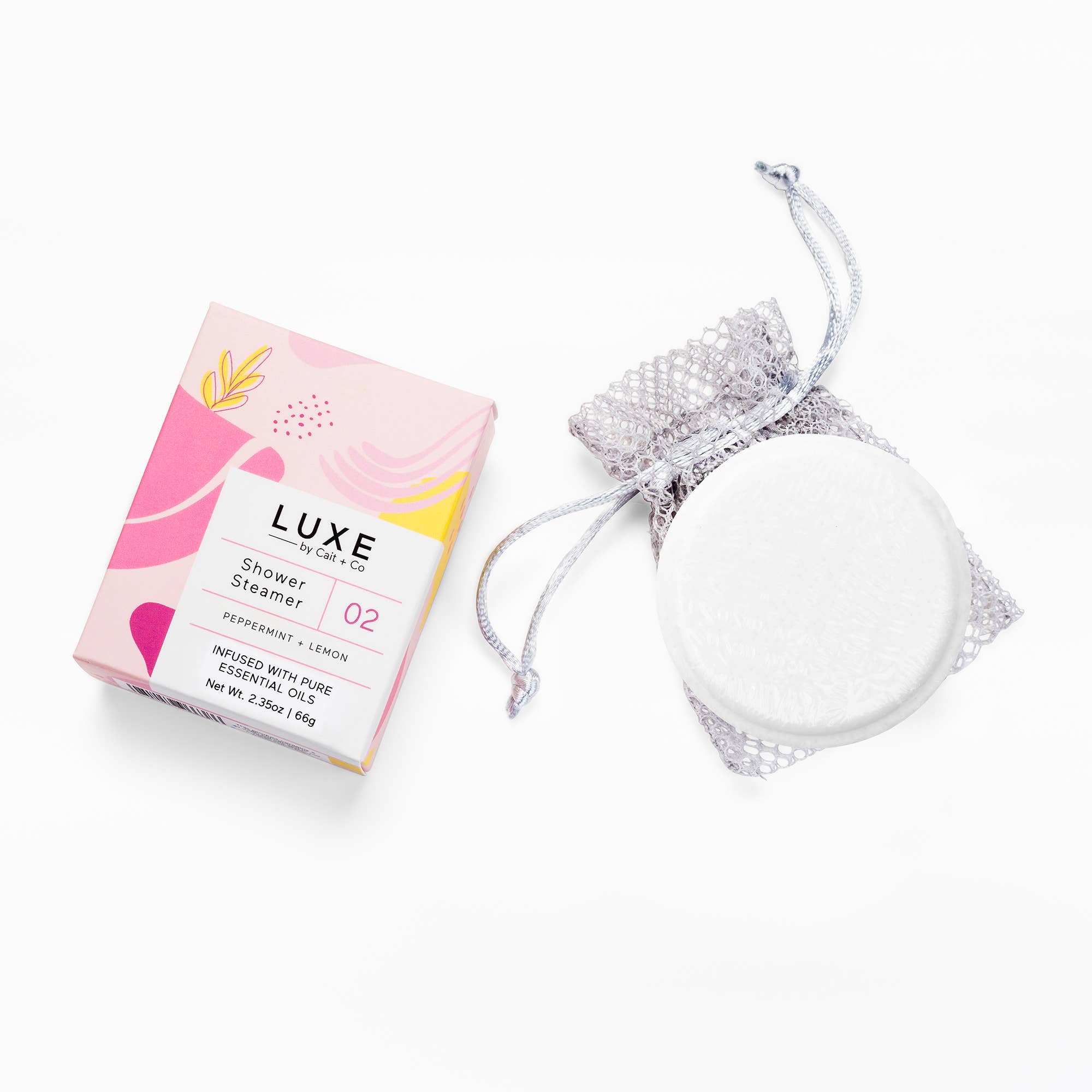 Cait + Co - Luxe Peppermint + Lemon Shower Steamer Fizzy Bomb