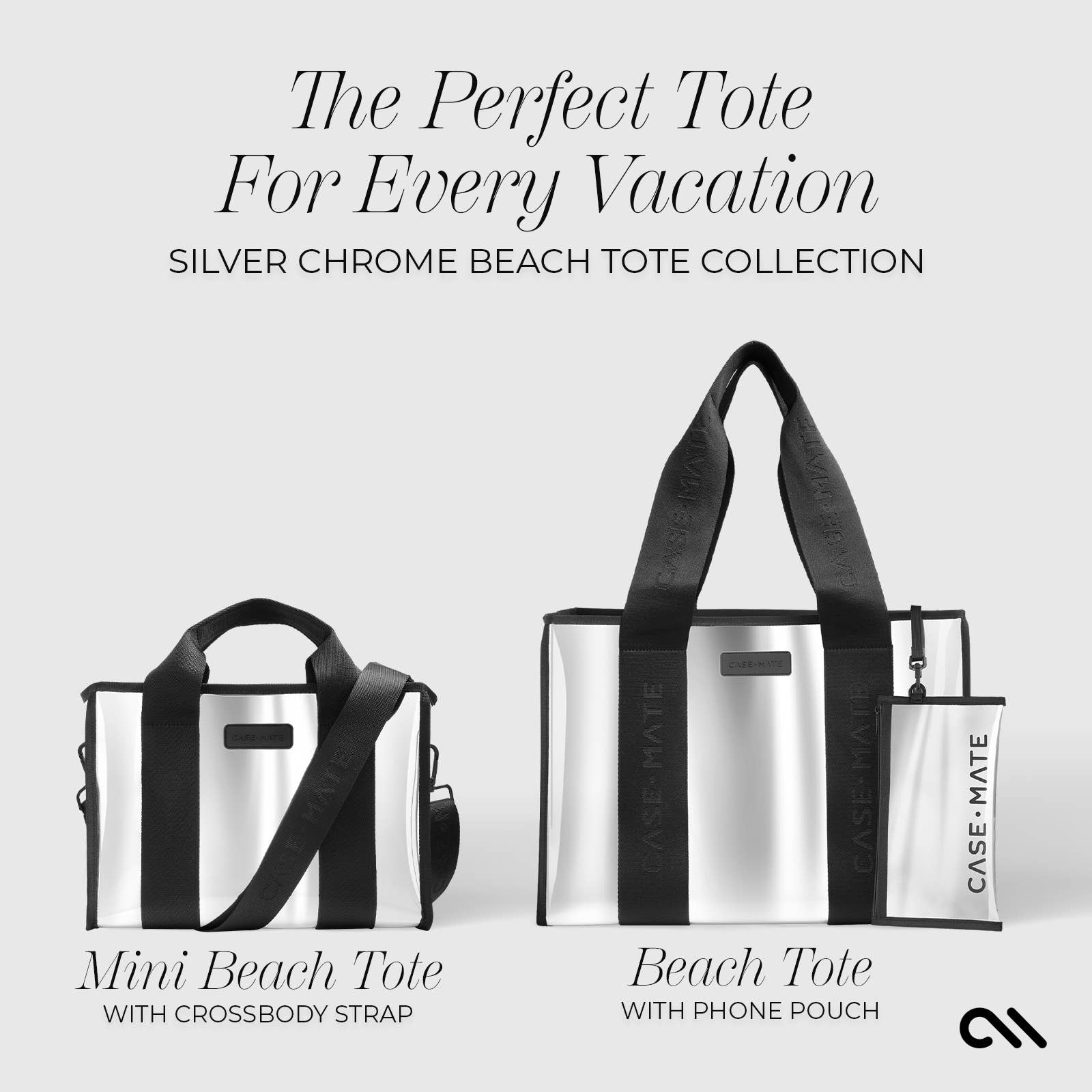 Case-Mate - Case-Mate Silver Chrome Jelly Tote Bag Medium Crossbody