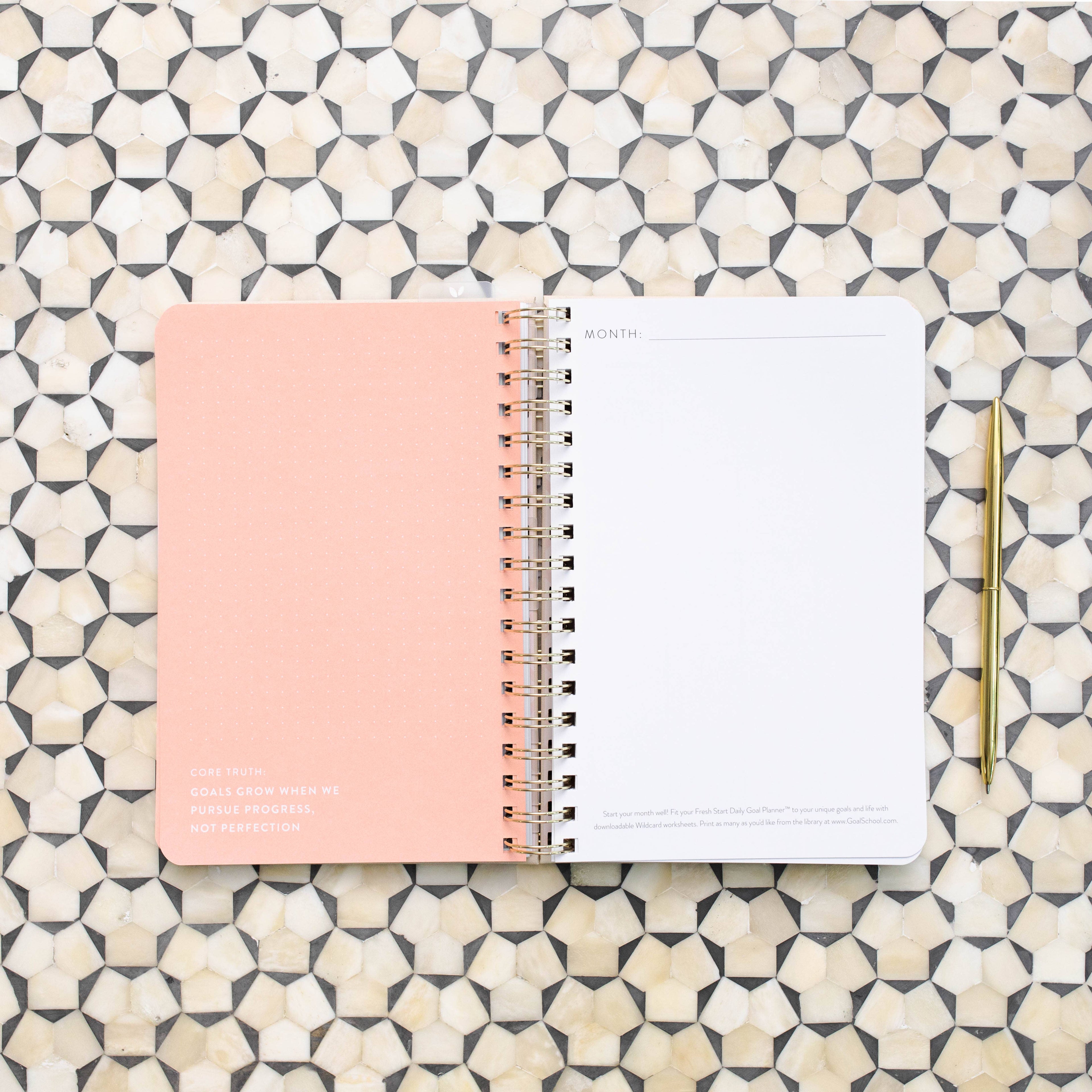 The Daily Grace Co - Fresh Start Daily Goal Planner | Natural Spiral | Undated