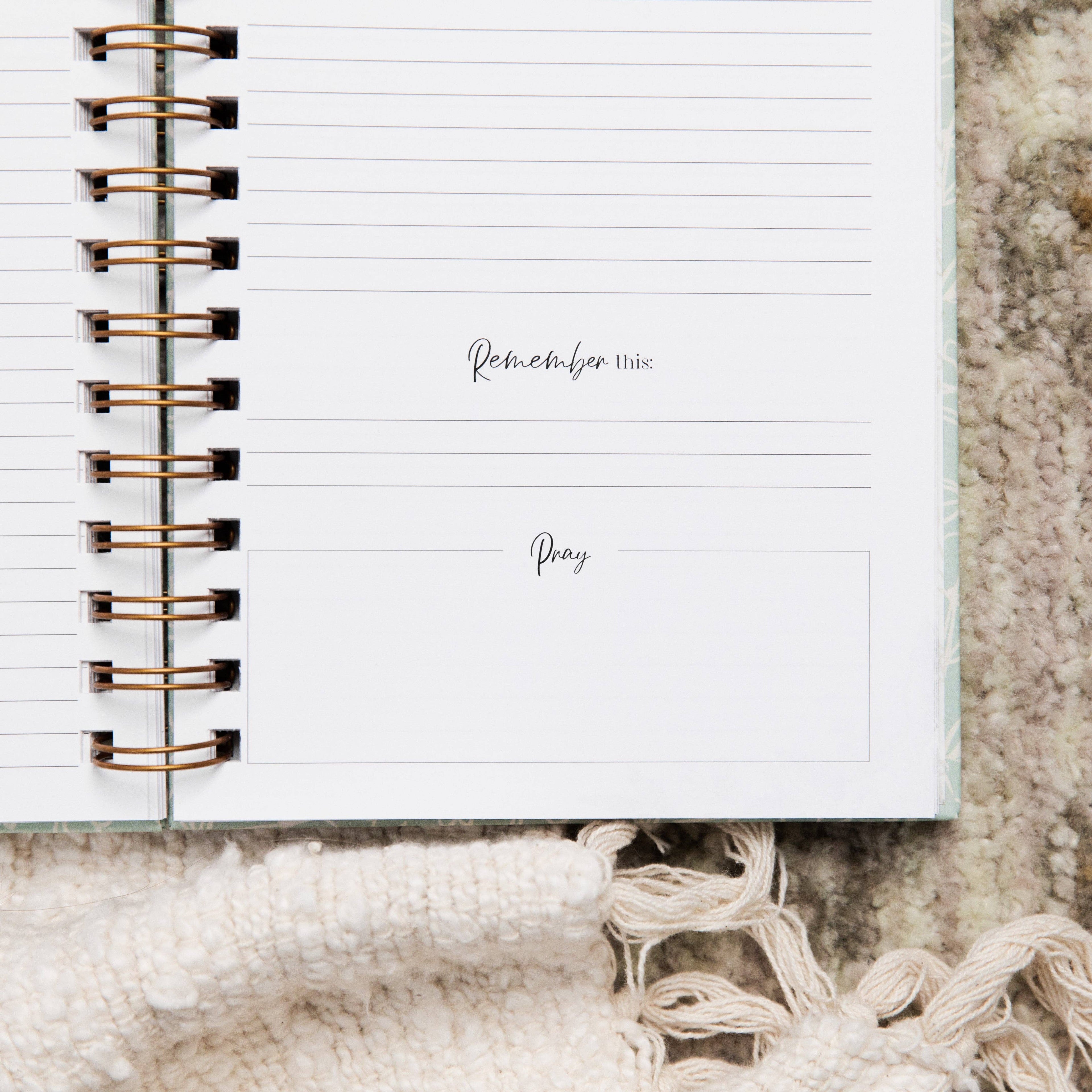 The Daily Grace Co - Dwell in the Word Journal | Blue Floral Spiral