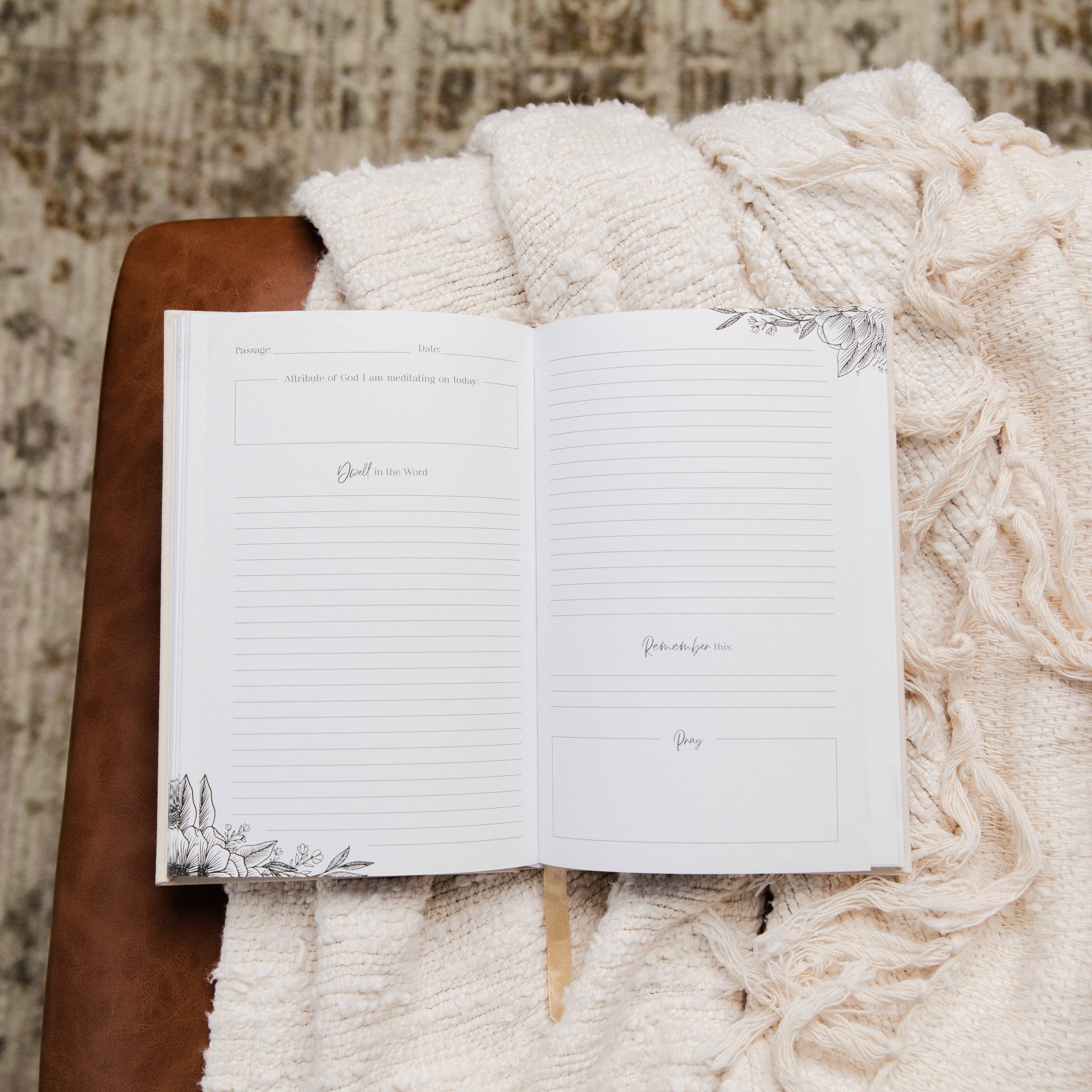 The Daily Grace Co - Dwell in the Word Journal | Linen Gold Foil Bound
