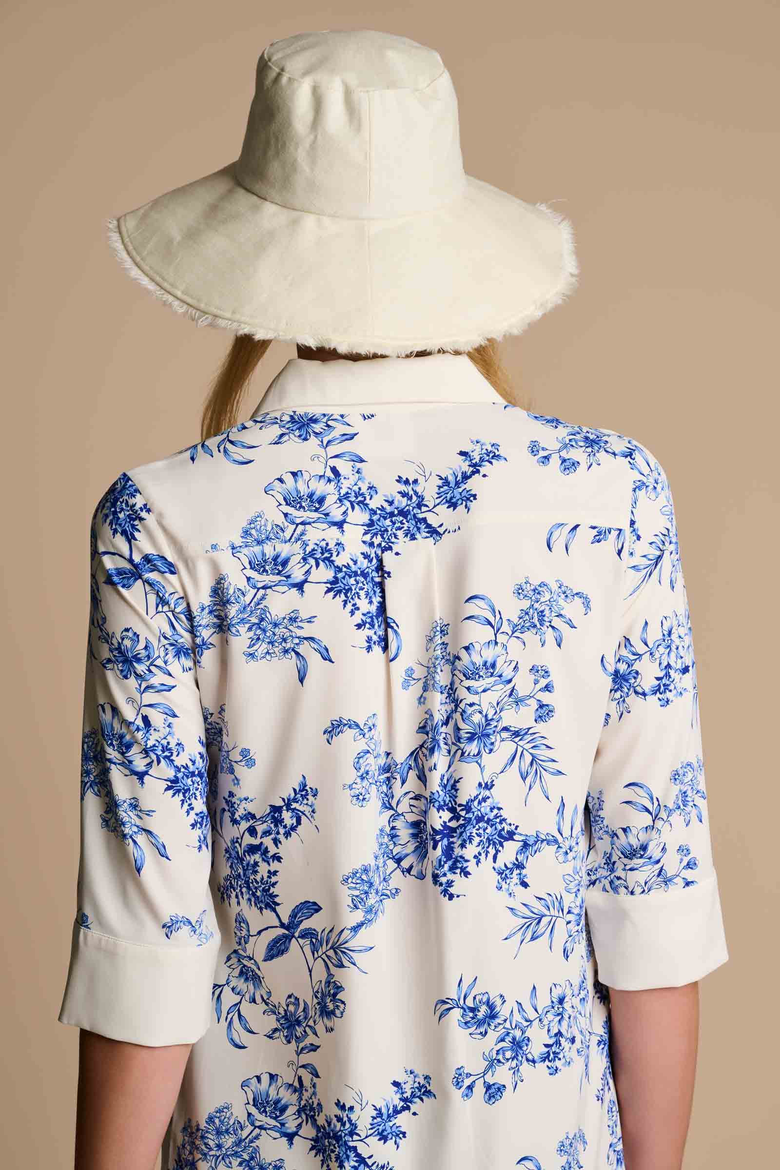 Coolibar - Icaria Tunic Dress | Vanilla China Blue Damask
