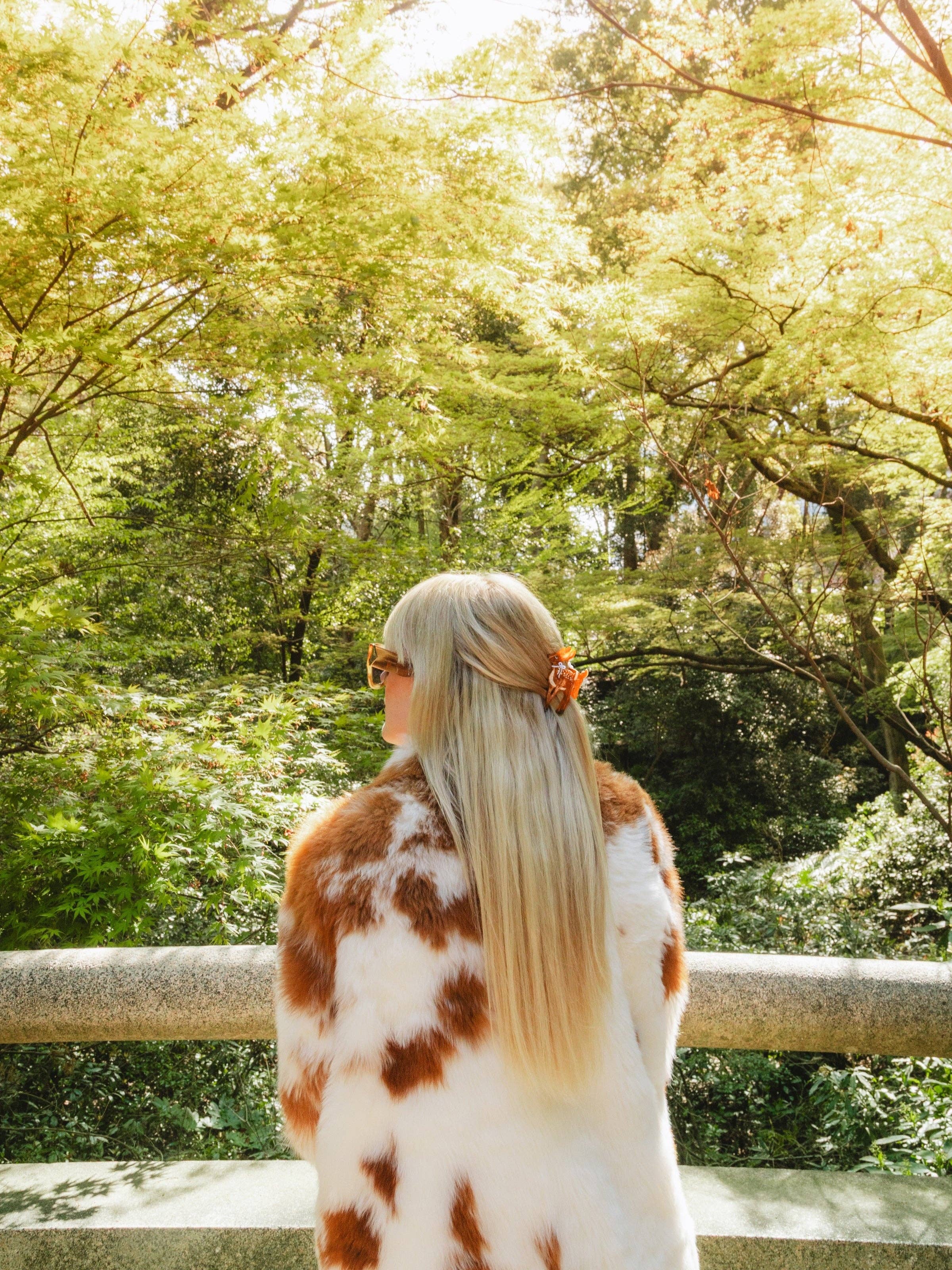 Solar Eclipse - Hand-painted Fawn Claw Hair Clip | Eco-Friendly