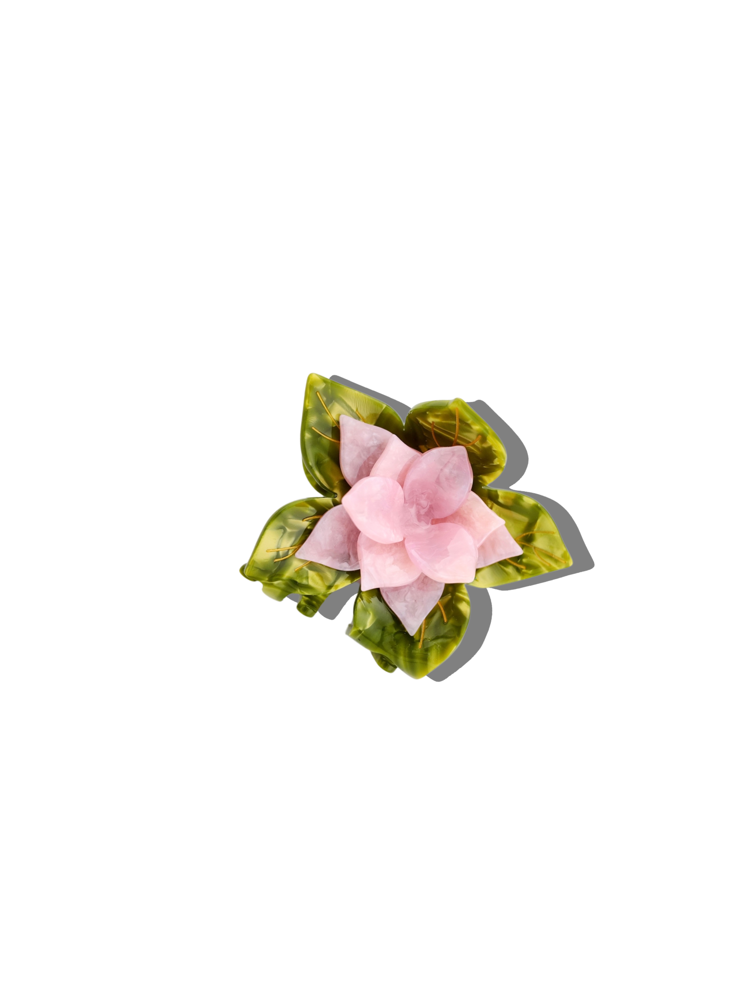 Solar Eclipse - Hand-painted Origami Magnolia Flower Hair Clip