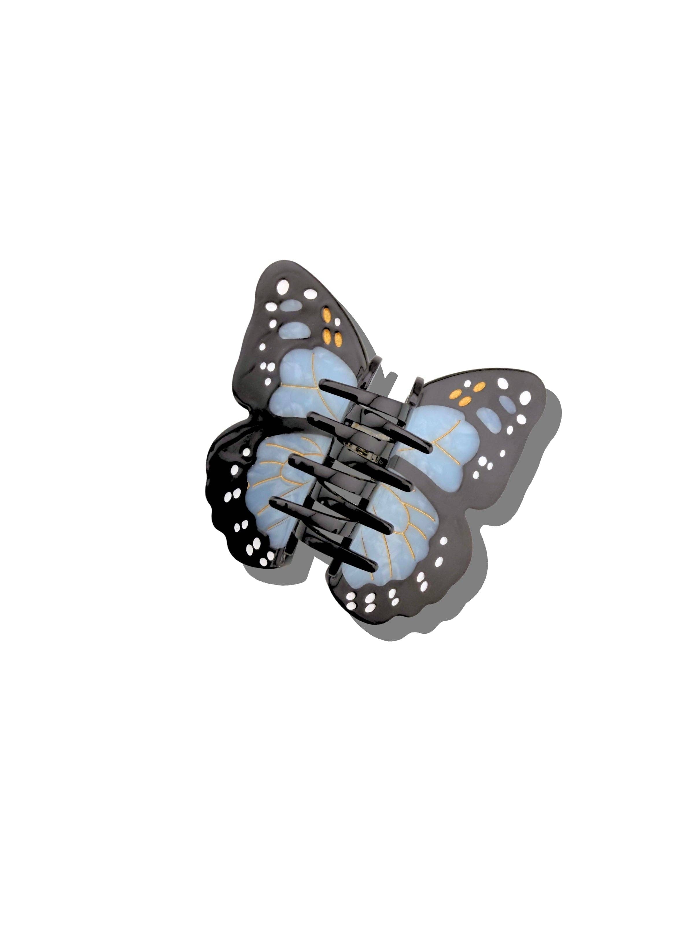 Solar Eclipse - Hand-painted Monarch Butterfly Claw Hair Clip | Eco-Friendly
