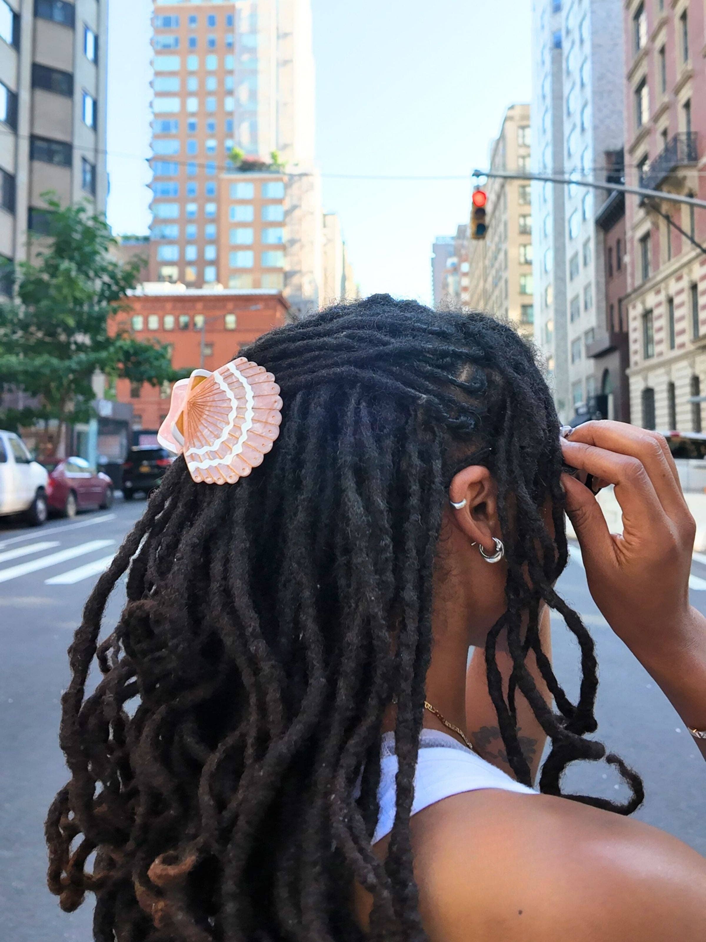 Solar Eclipse - Hand-painted Seashell Claw Hair Clip | Eco-Friendly