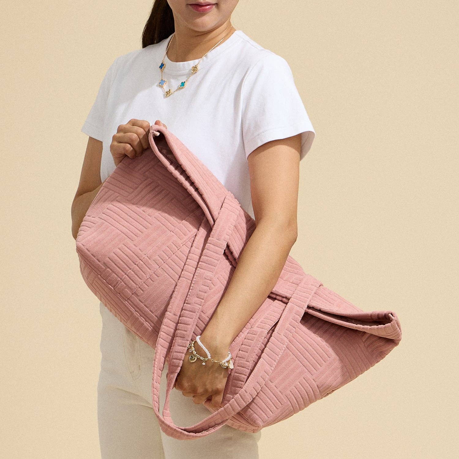 Frem - Quilted Tote Bag with Woven Texture