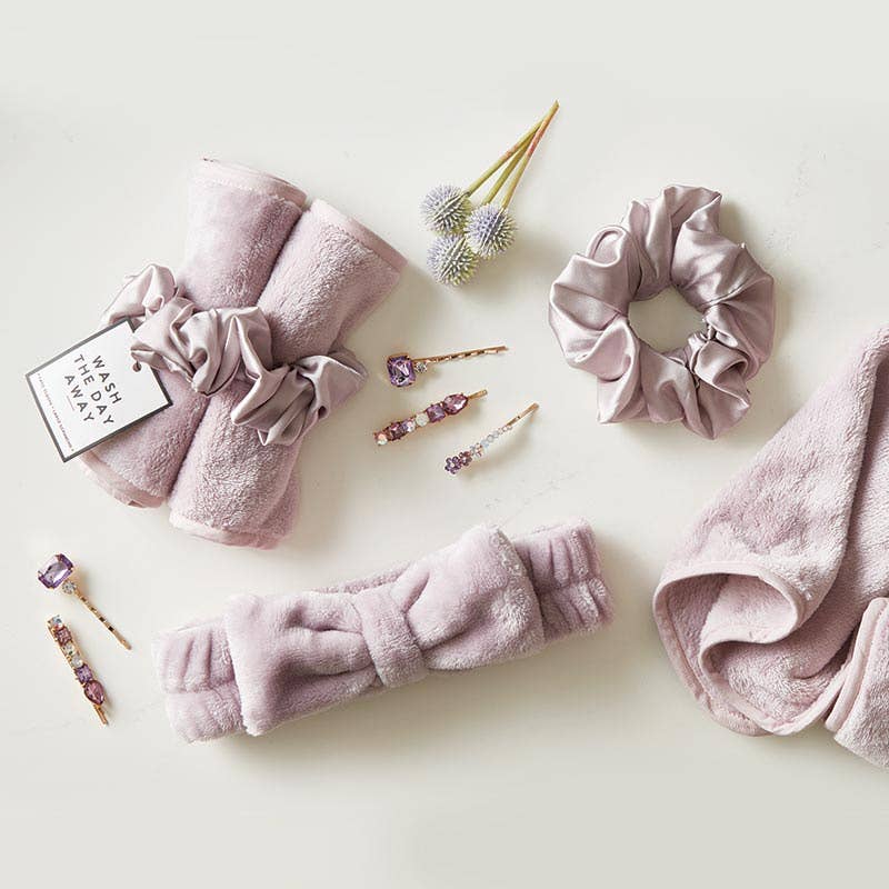 Bella Sleep + Spa - Plush Bow Headband - Lilac Ash