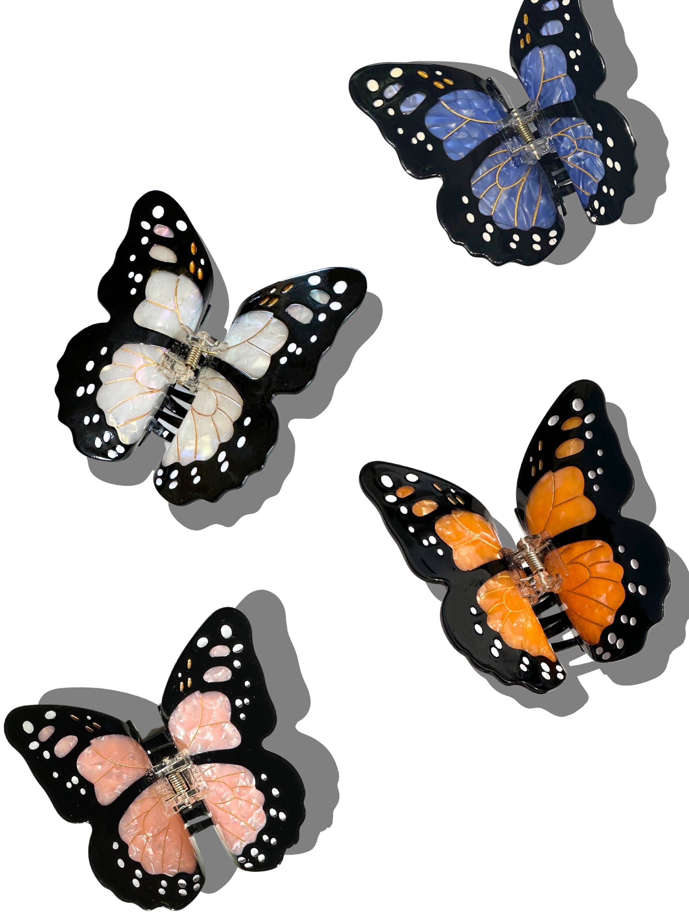 Solar Eclipse - Hand-painted Monarch Butterfly Claw Hair Clip | Eco-Friendly