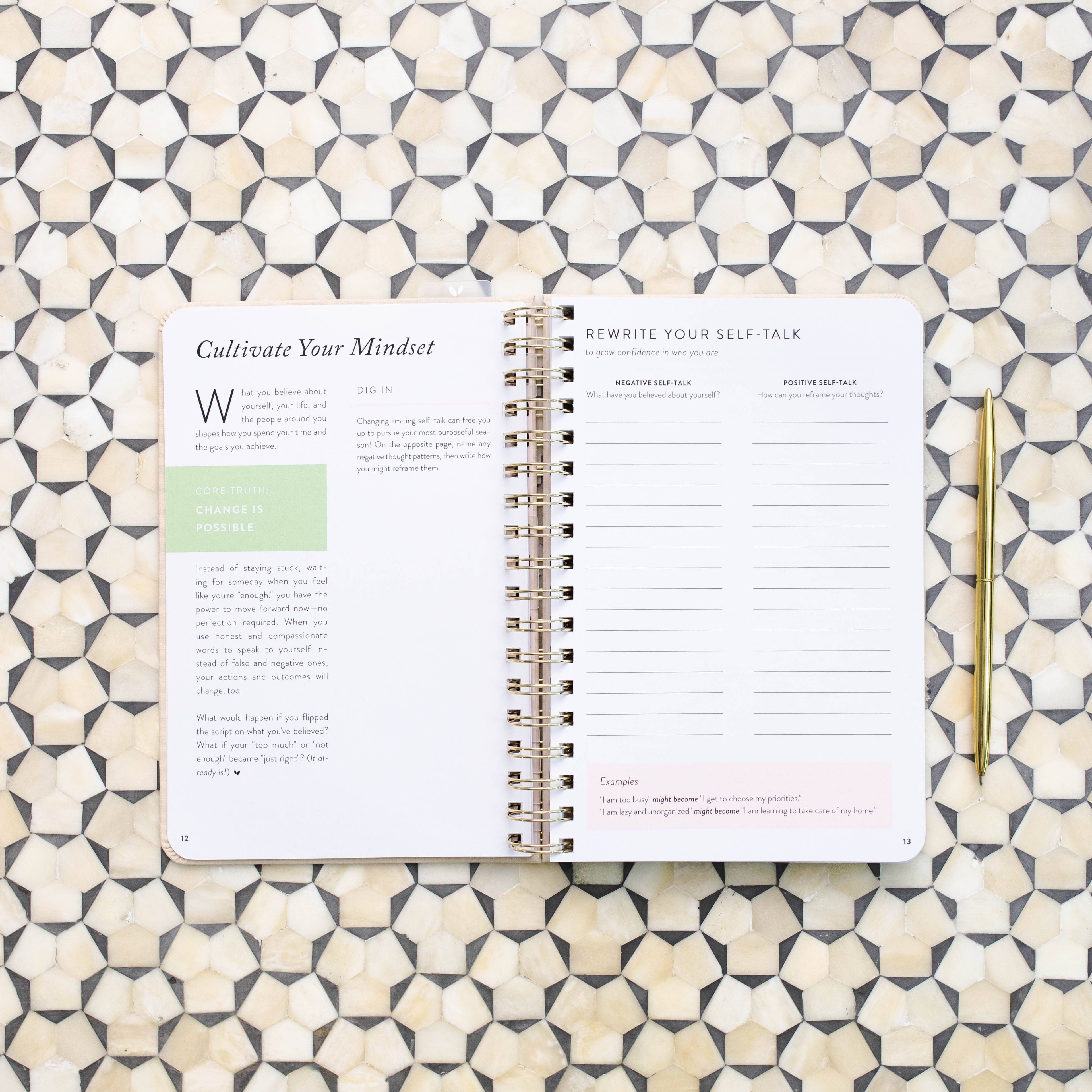 The Daily Grace Co - Fresh Start Daily Goal Planner | Natural Spiral | Undated