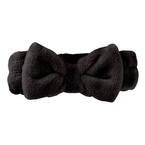 Bella Sleep + Spa - Plush Bow Spa Headband - Black