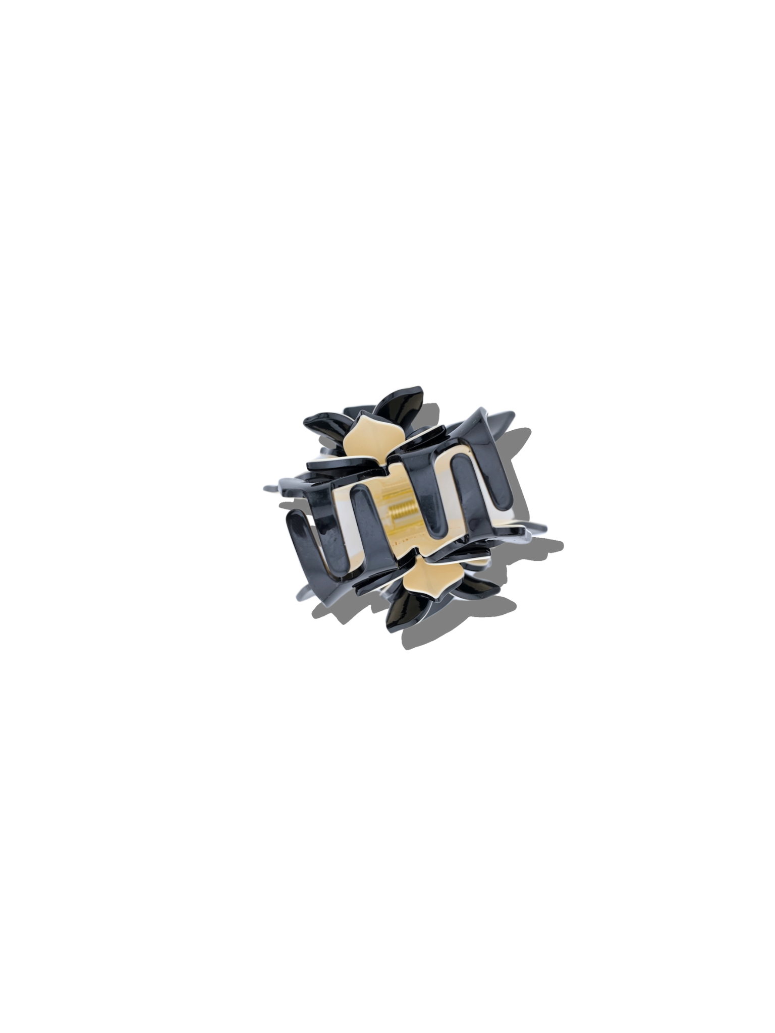 Solar Eclipse - Hand-painted Origami Magnolia Flower Hair Clip