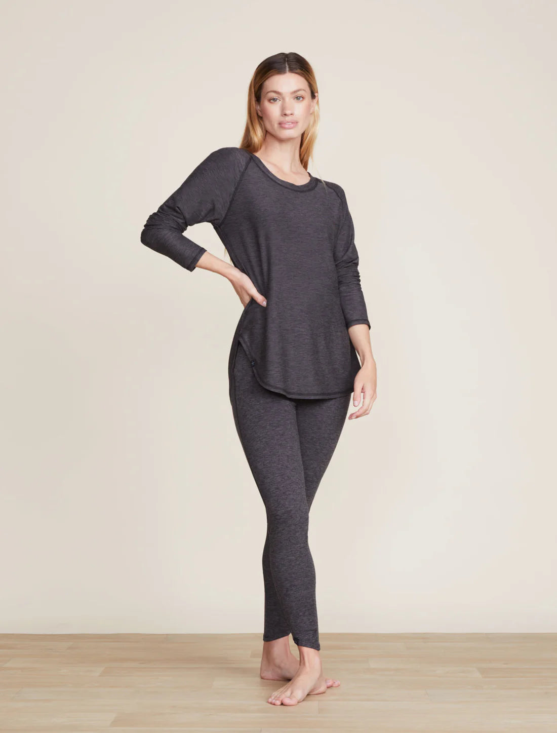 Malibu Collection ButterChic Knit Light Long Sleeve Tee