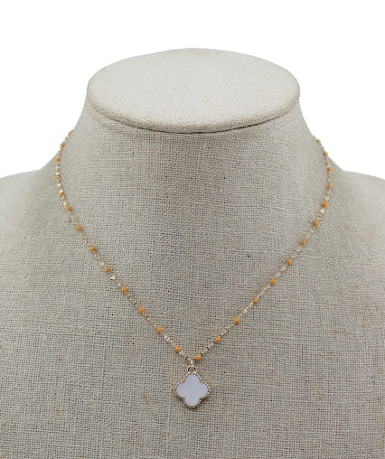 Beat Orange White Necklace