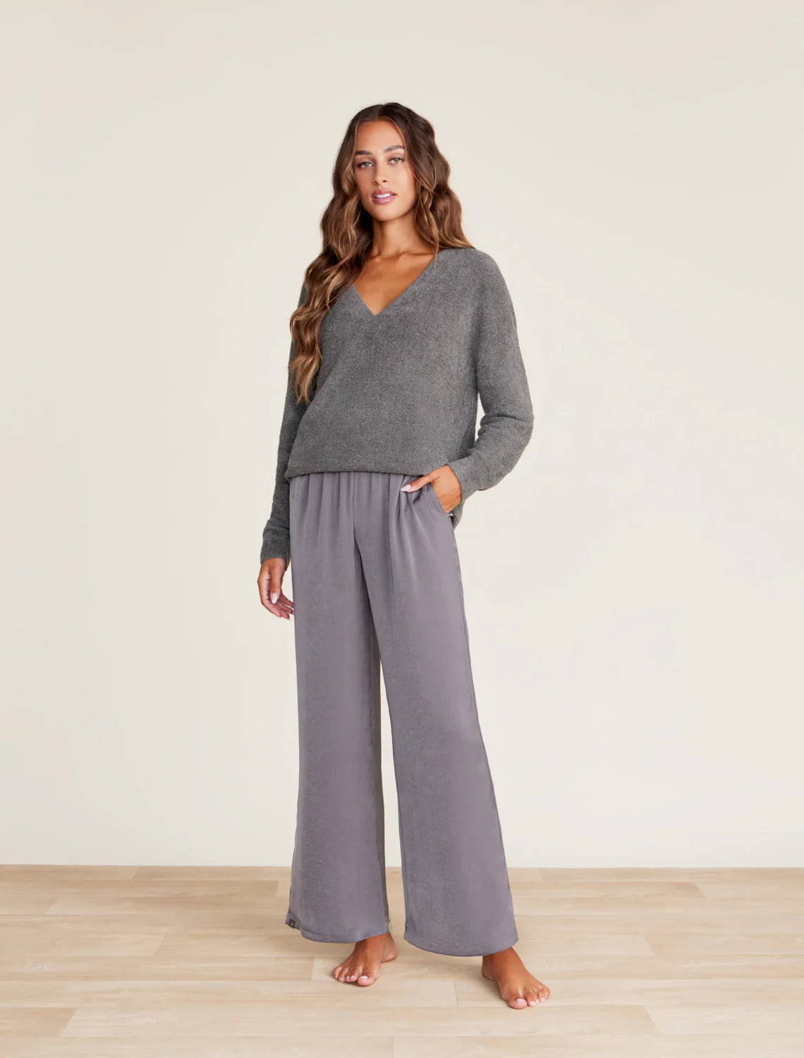 Barefoot Dreams CozyChic Lite V Neck Seamed Pullover