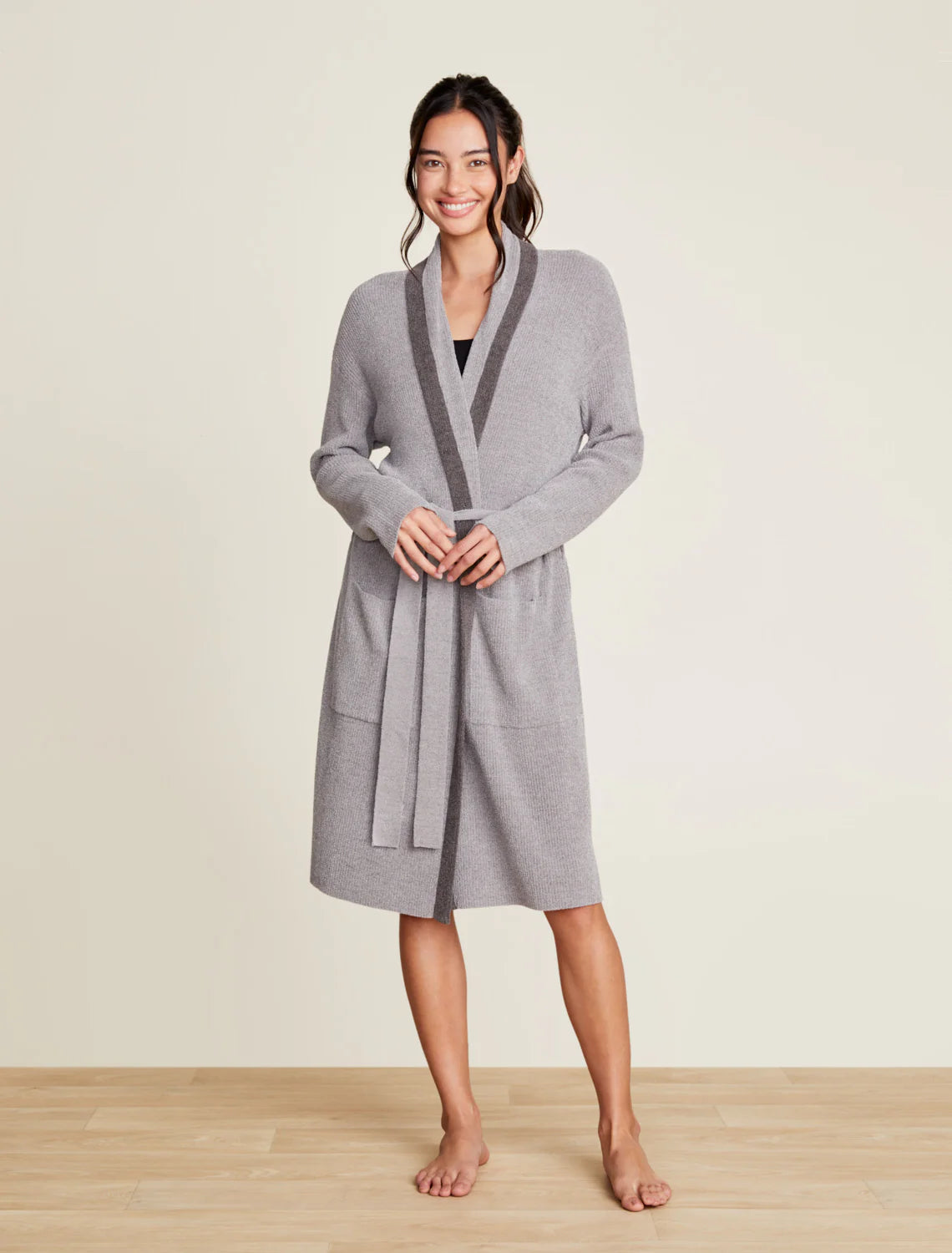 Barefoot Dreams CozyChic Ultra Lite Tipped Ribbed Short Robe