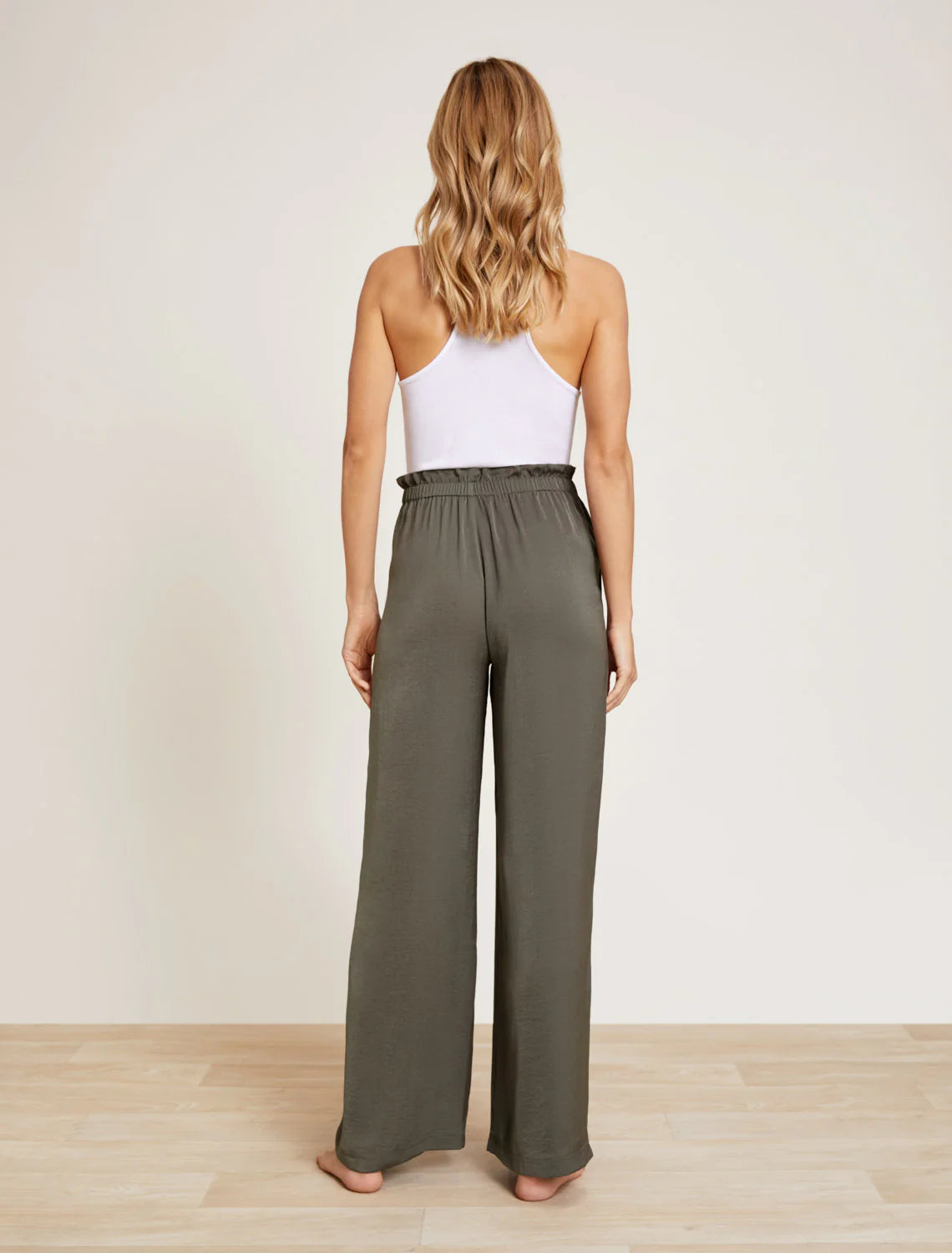 Barefoot Dreams Washed Satin Paperbag Pant