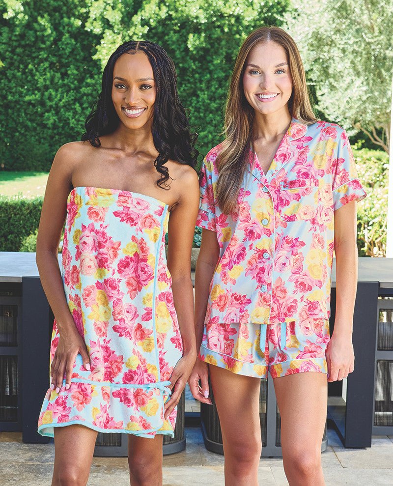 Rose Floral Plush Spa Wrap