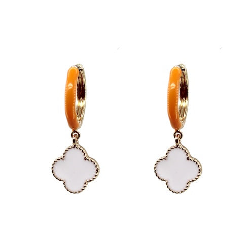 Win Orange & White Earrings