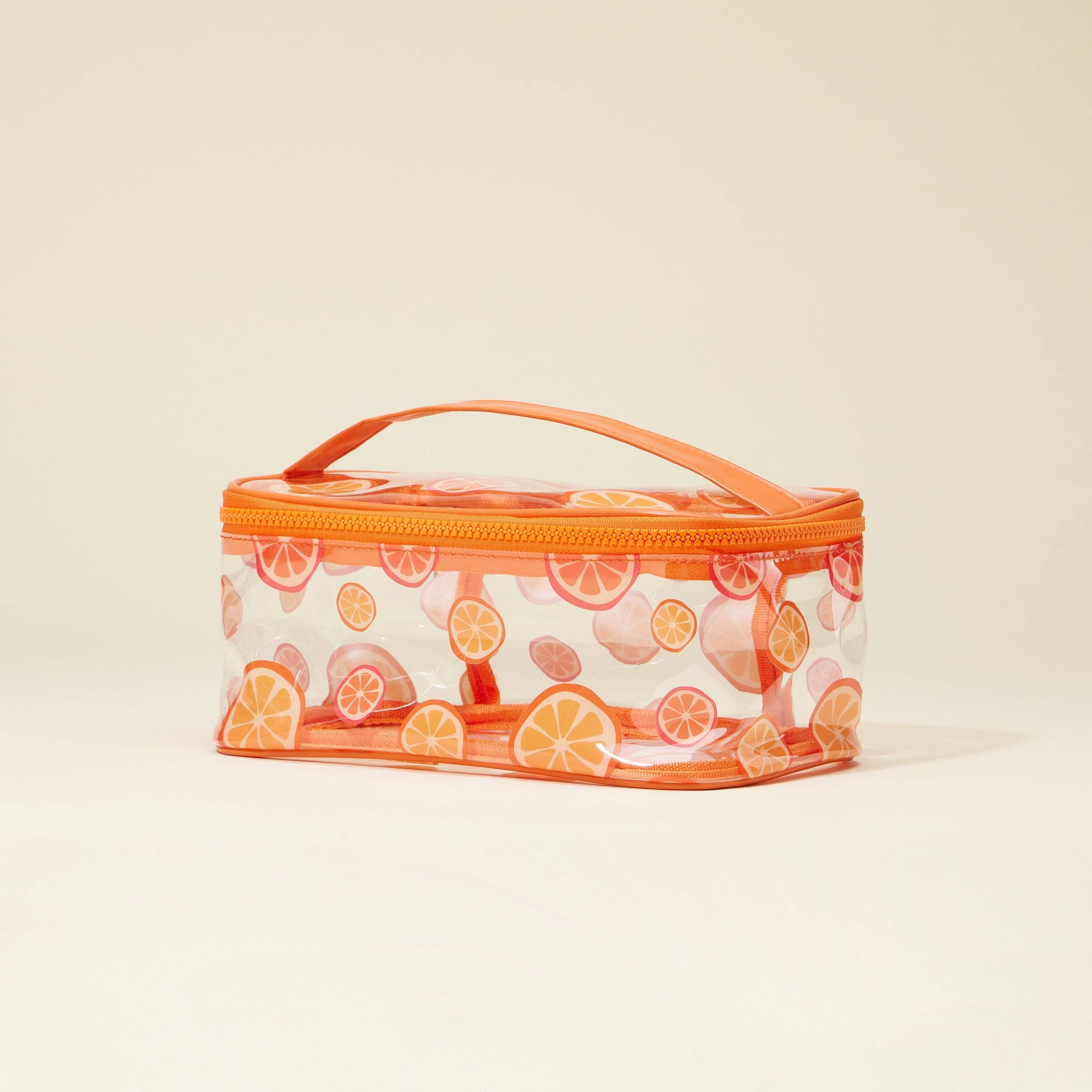 Frem - Fruit-Print Clear Makeup Bag with Handle Travel Organizer
