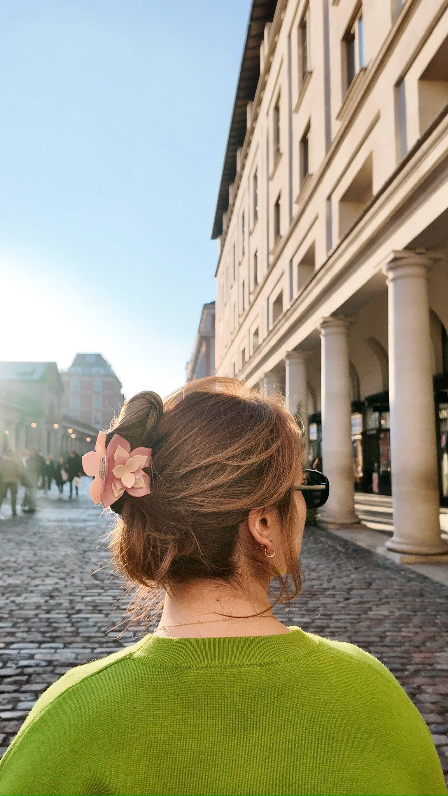 Solar Eclipse - Hand-painted Origami Magnolia Flower Hair Clip
