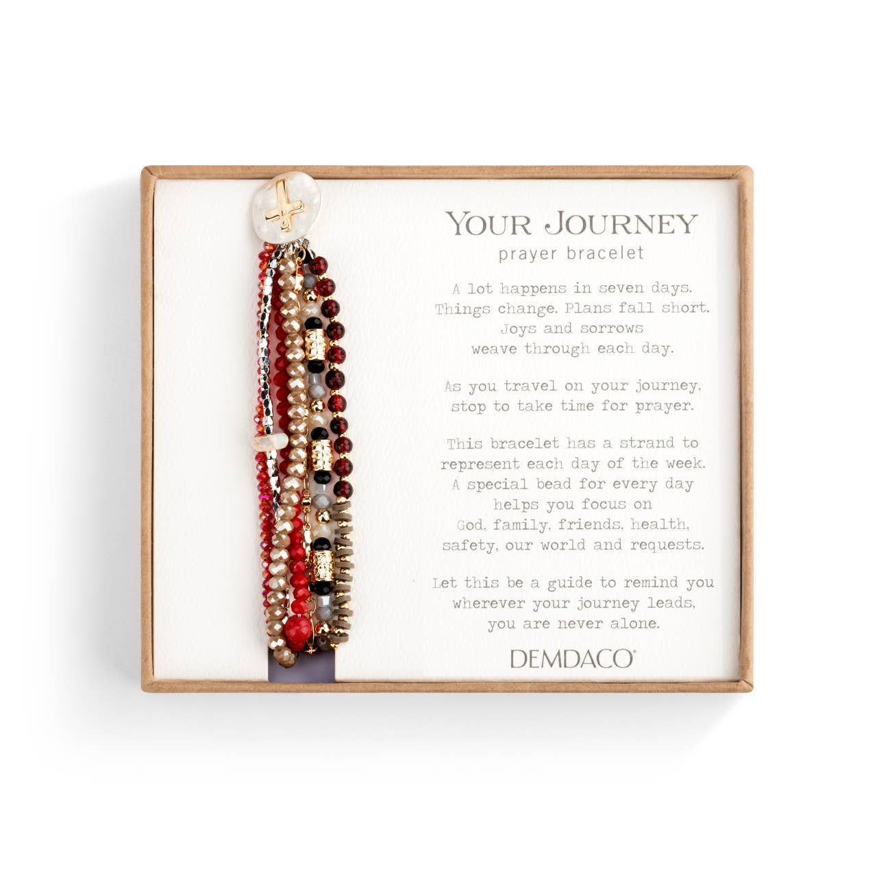 DEMDACO - Beaded Prayer Bracelet - Garnet