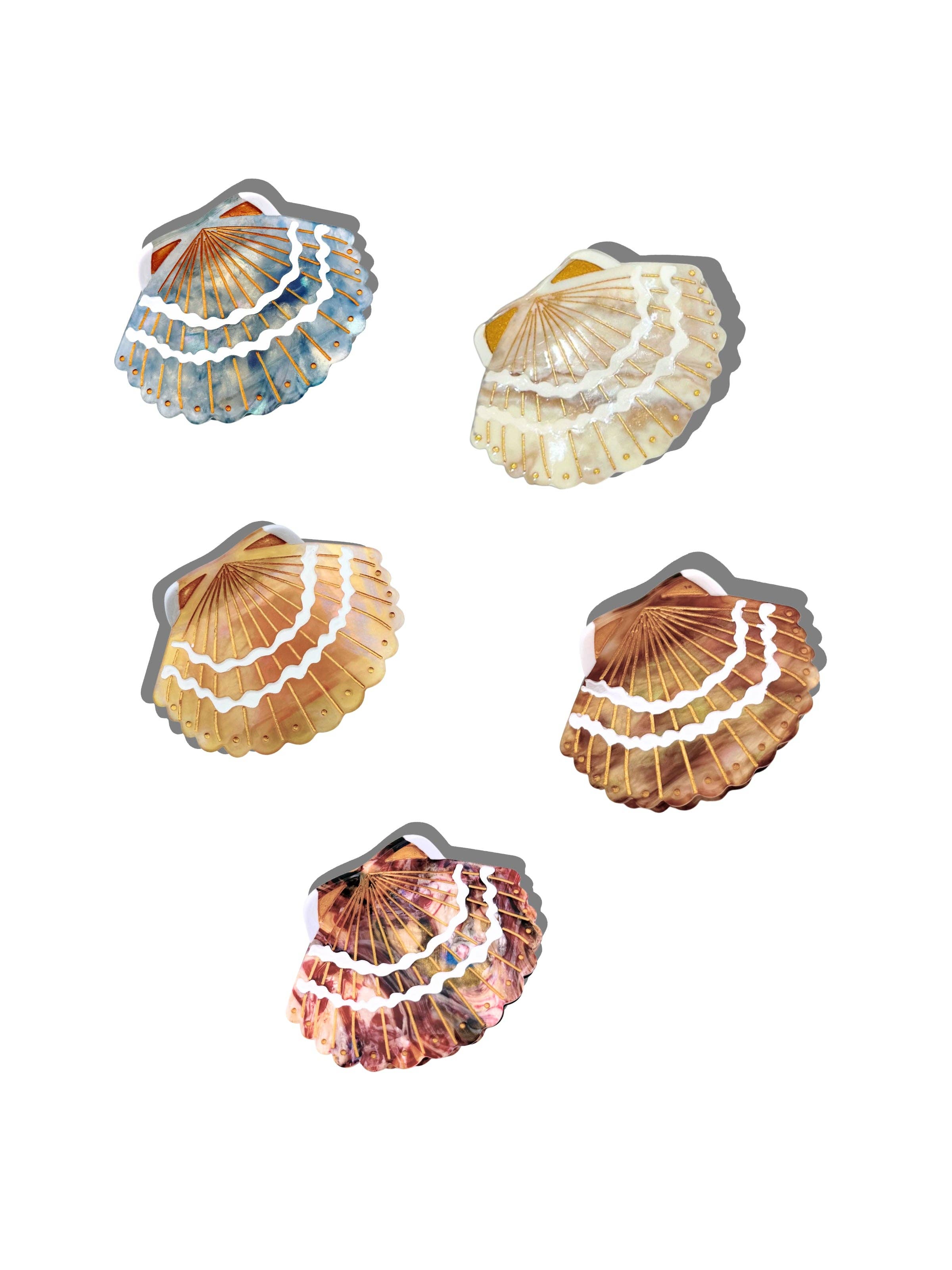 Solar Eclipse - Hand-painted Seashell Claw Hair Clip | Eco-Friendly