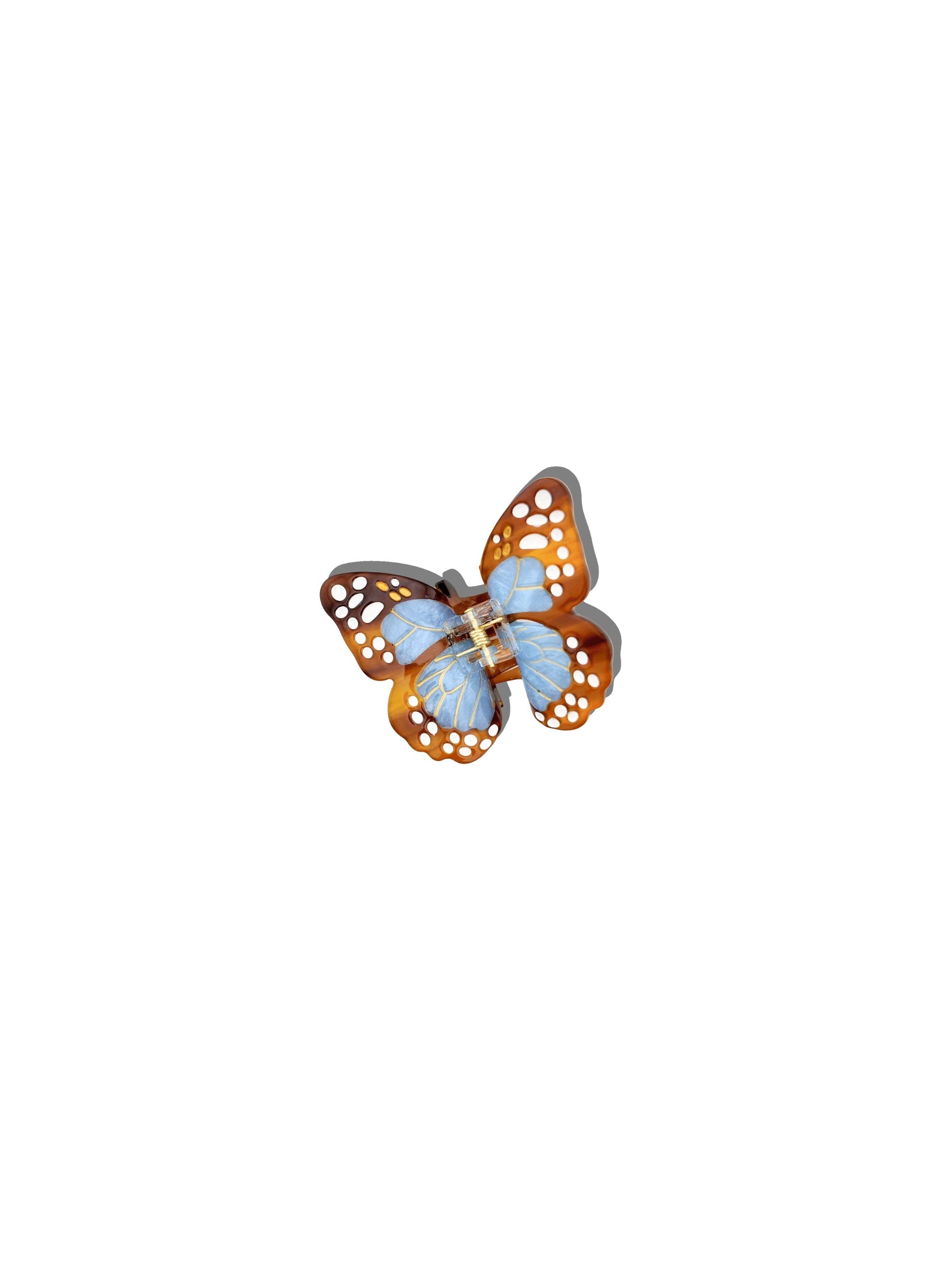Solar Eclipse - Hand-painted Mini Boho Monarch Claw Hair Clip | Eco-Friendly