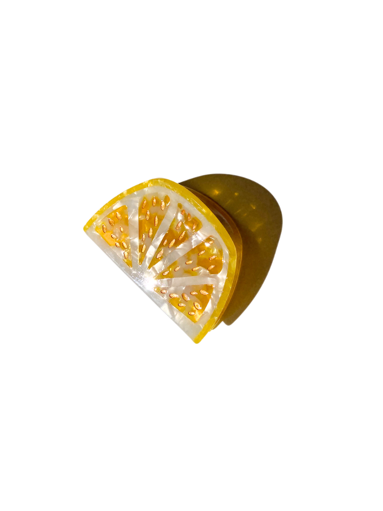Solar Eclipse - Hand-painted Citrus Slice Claw Hair Clip | Eco-Friendly