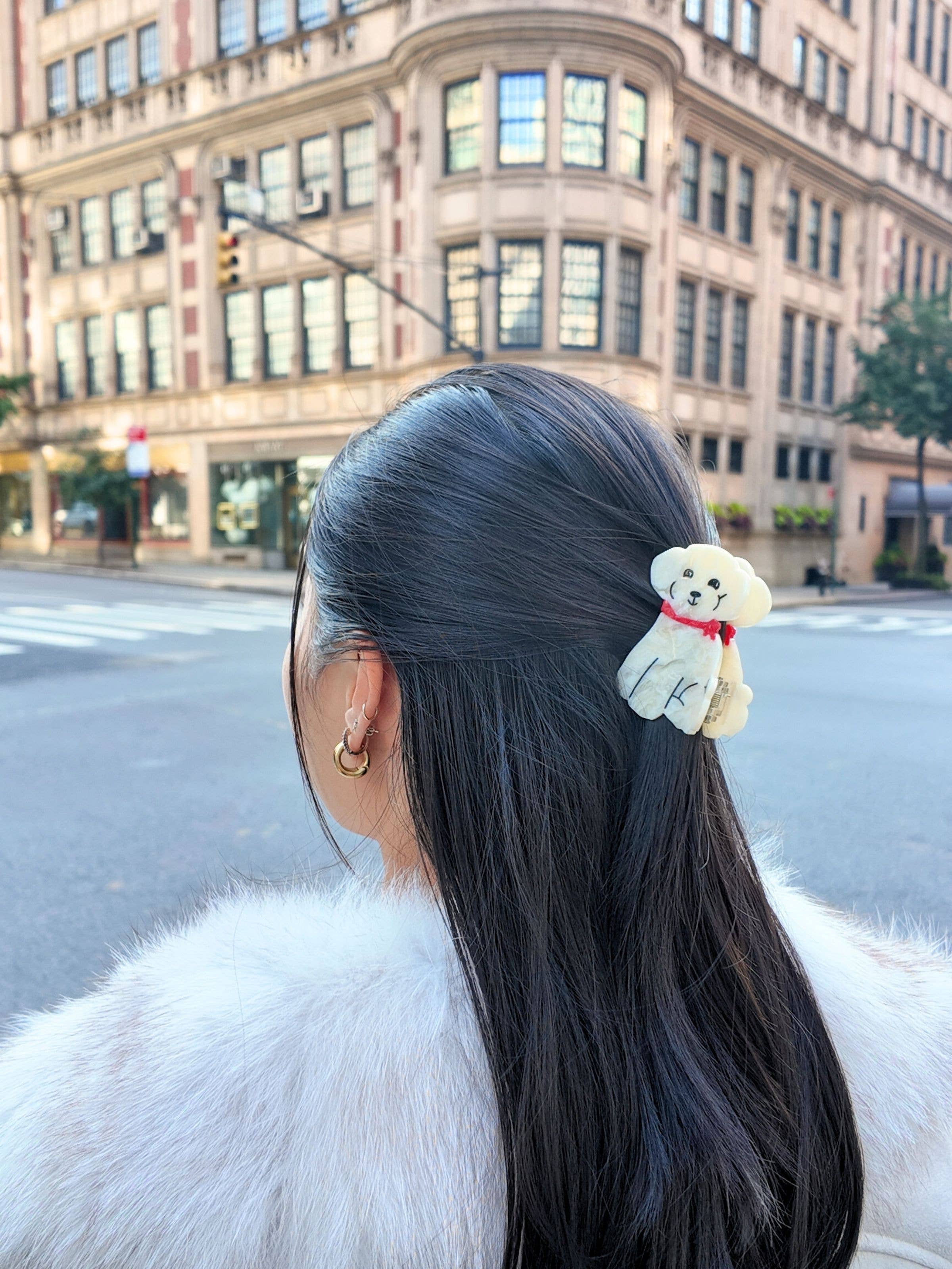 Solar Eclipse - Hand-painted Doodle Puppy Claw Hair Clip | Eco-Friendly
