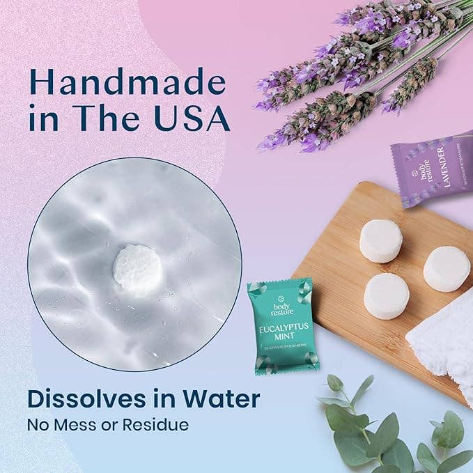 body restore⎜steam eye masks, shower steamers, tallow - Reset Variety Shower Steamers 6pk Aromatherapy Botanical Set