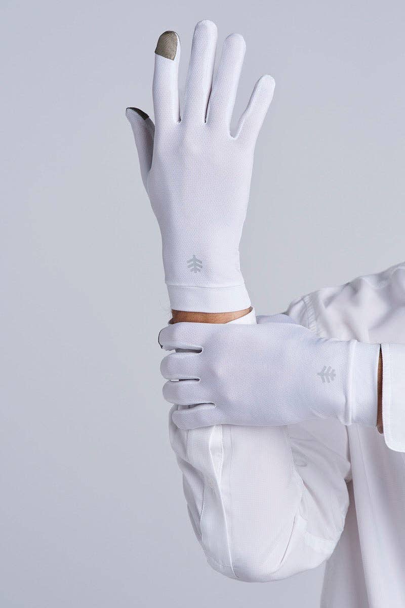 Coolibar - Unisex Gannett Full Finger Gloves | White