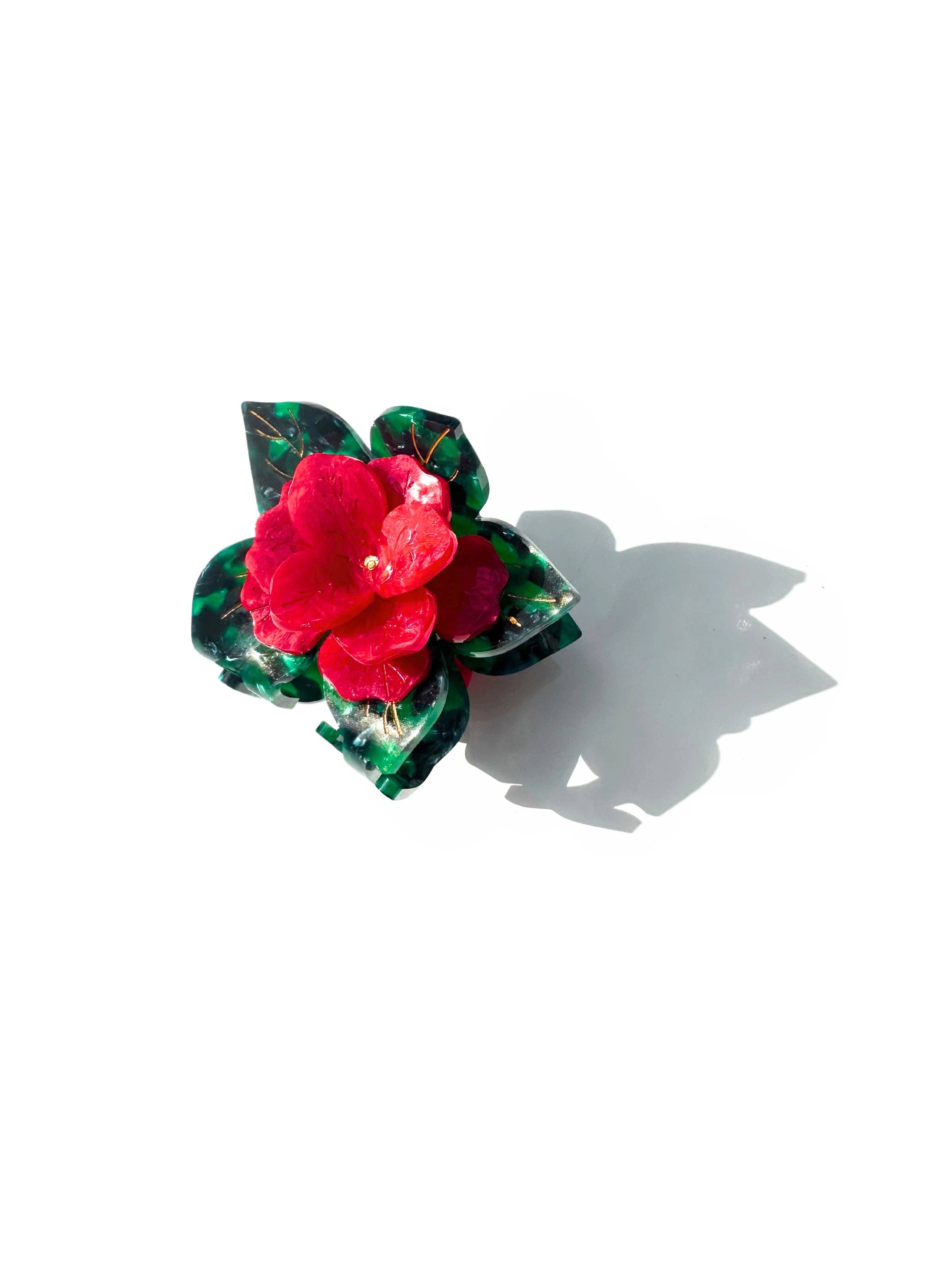 Solar Eclipse - Hand-painted Poinsettia Claw Hair Clip | Eco-Friendly