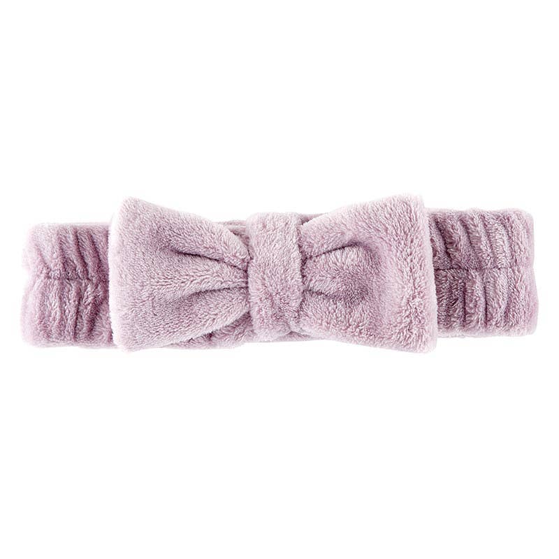 Bella Sleep + Spa - Plush Bow Headband - Lilac Ash