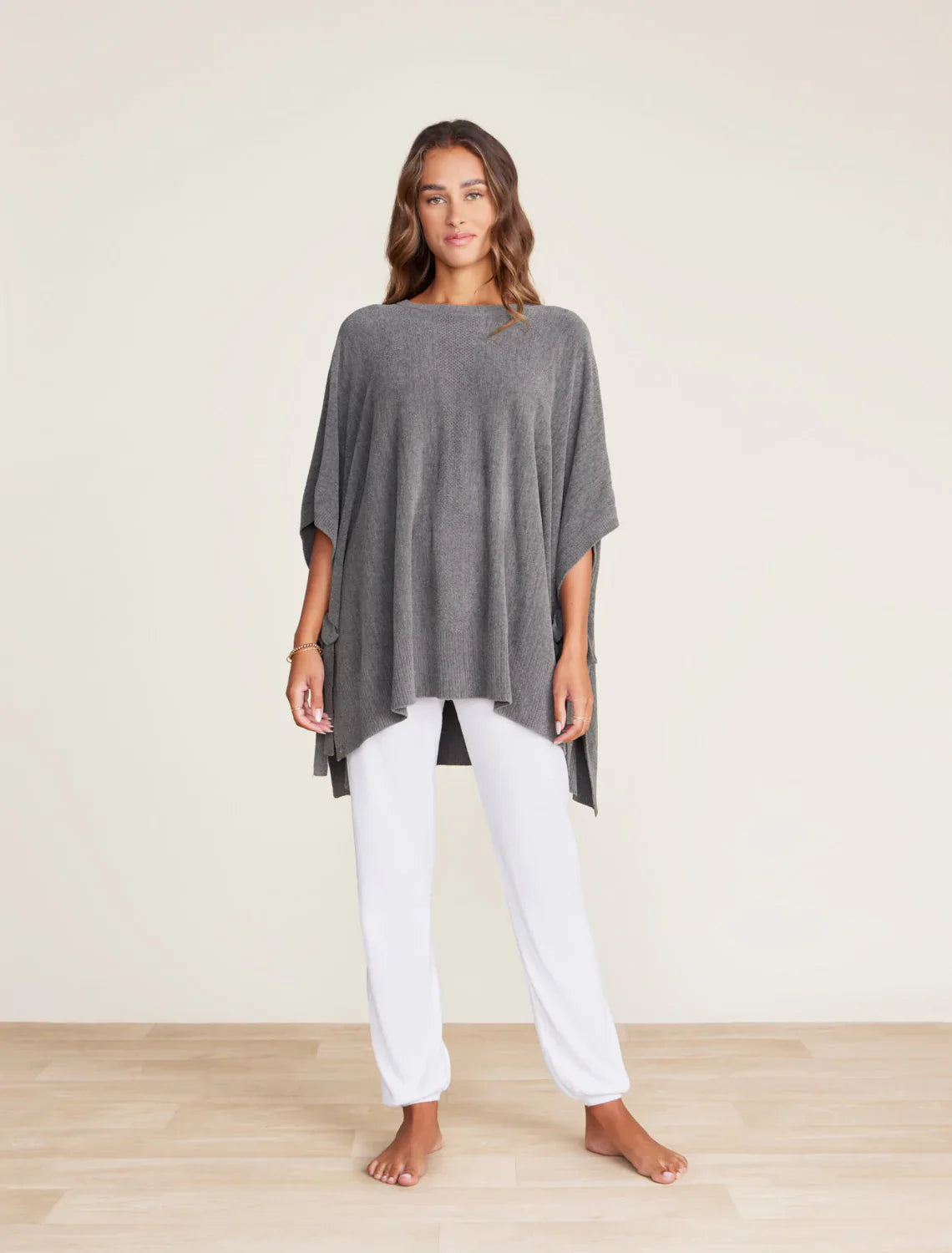 Barefoot Dreams CozyChic Ultra Lite Hi Low Poncho with Side Tie