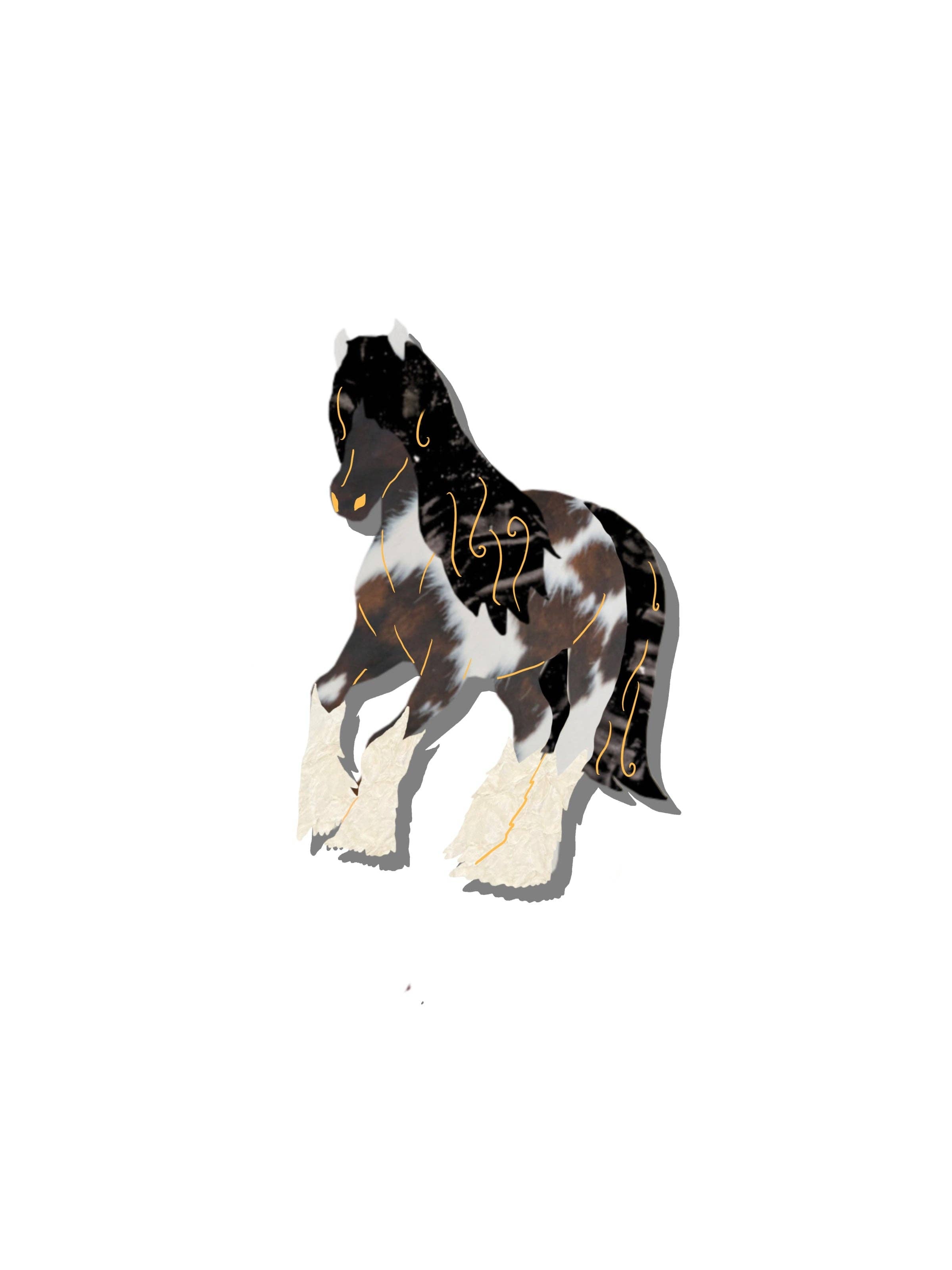 Solar Eclipse - Hand-painted Horse Claw Hair Clip | Eco-Friendly