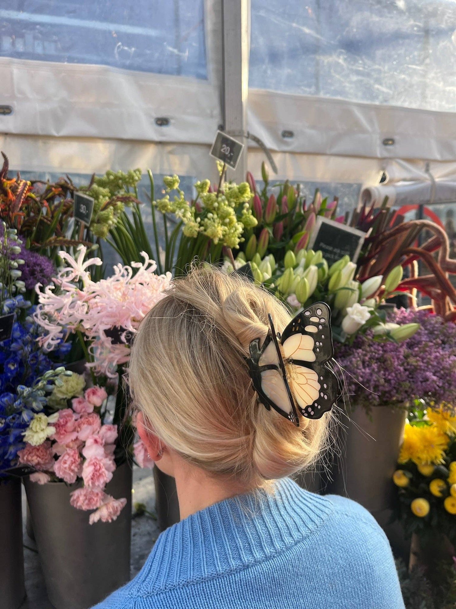 Solar Eclipse - Hand-painted Monarch Butterfly Claw Hair Clip | Eco-Friendly