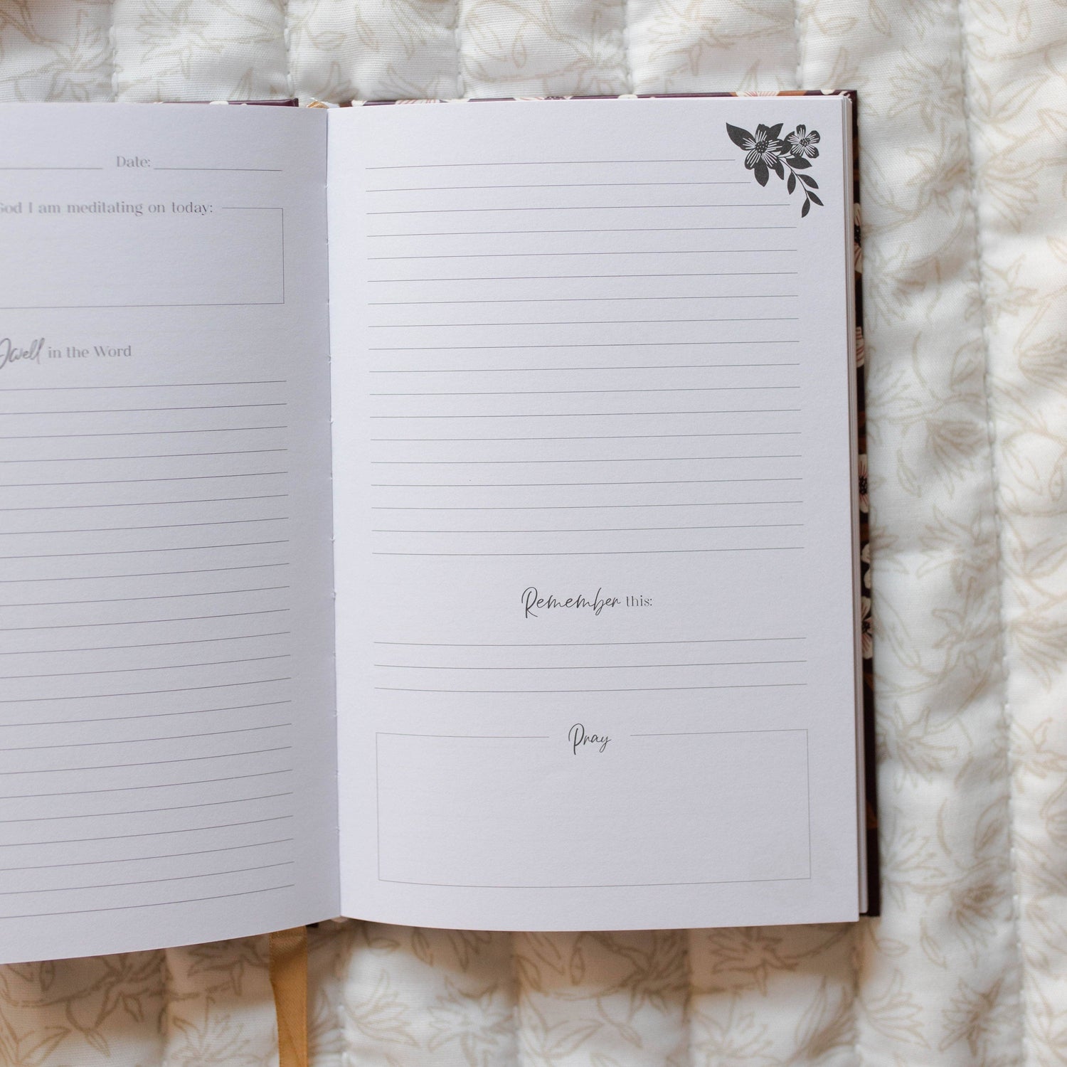 The Daily Grace Co - Dwell in the Word Journal - Burgundy Blooms