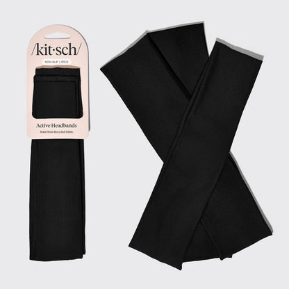 KITSCH - Recycled Active Headbands 3pc Set- Black