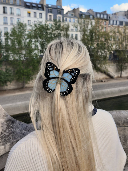 Solar Eclipse - Hand-painted Monarch Butterfly Claw Hair Clip | Eco-Friendly