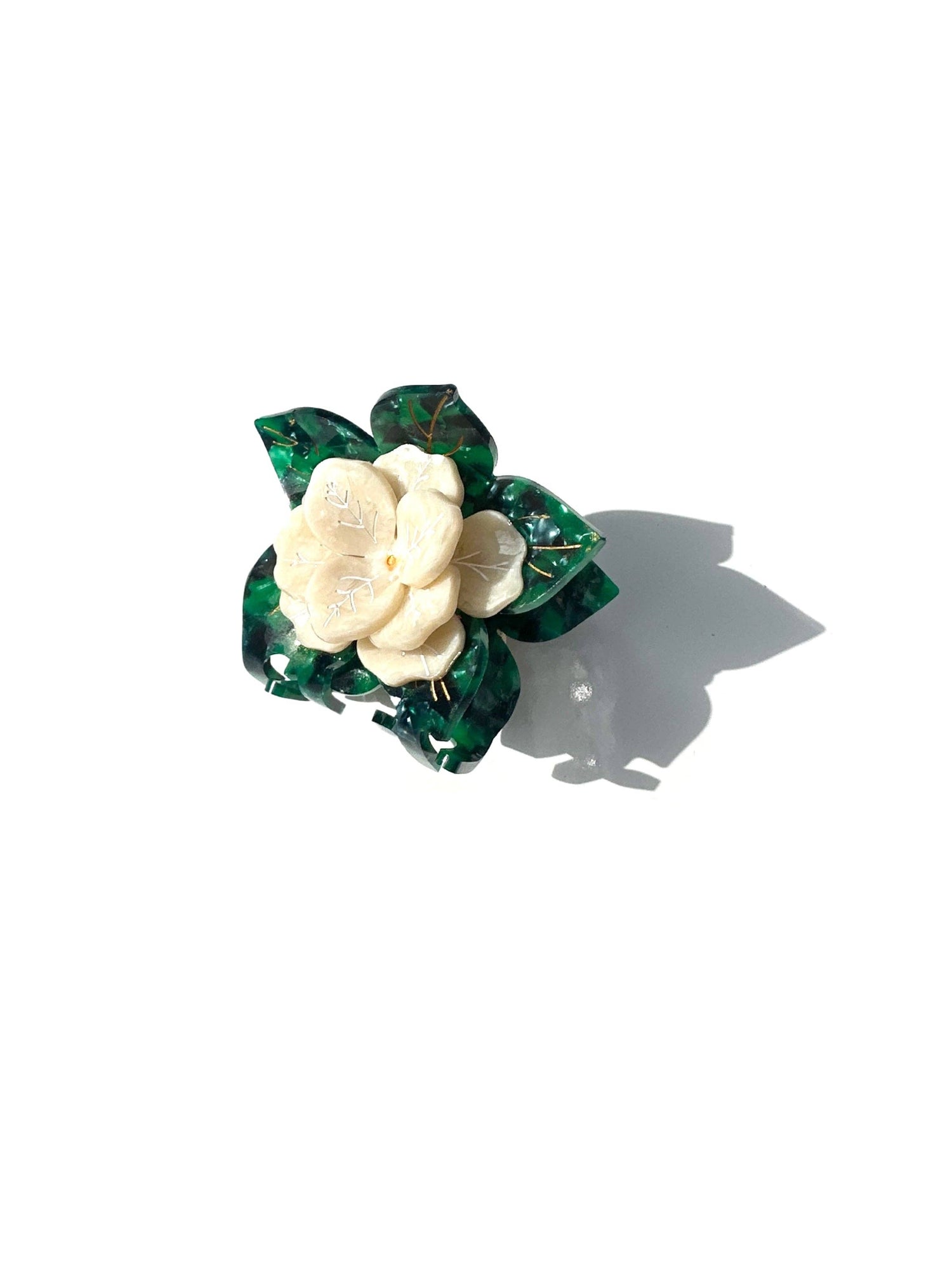 Solar Eclipse - Hand-painted Poinsettia Claw Hair Clip | Eco-Friendly