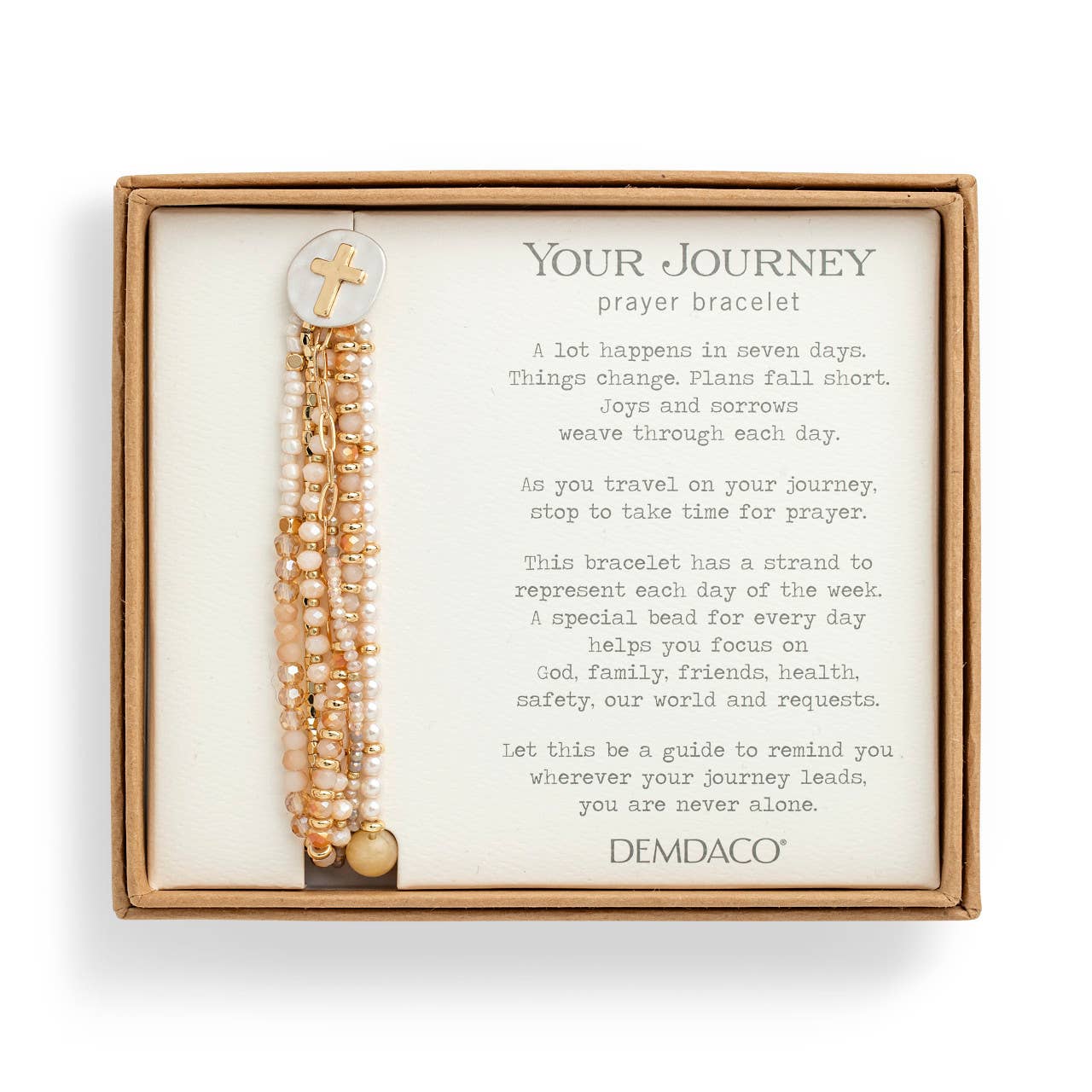 DEMDACO - Beaded Prayer Bracelet - Champagne