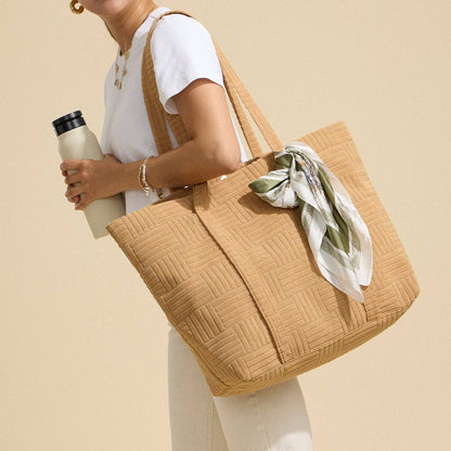 Frem - Quilted Tote Bag with Woven Texture