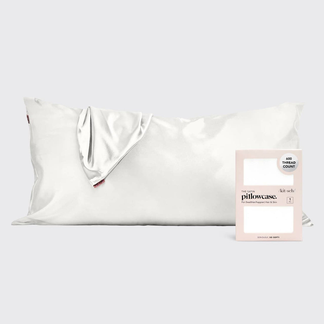 KITSCH - Satin Pillowcase King - Ivory