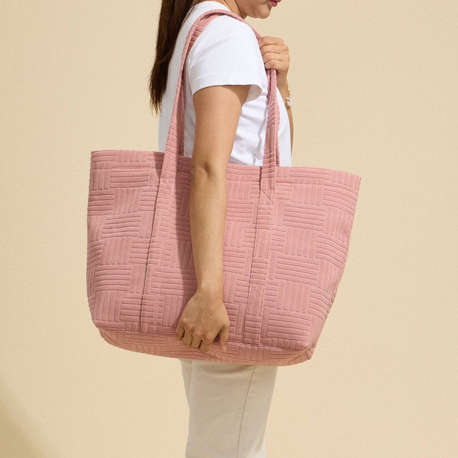 Frem - Quilted Tote Bag with Woven Texture