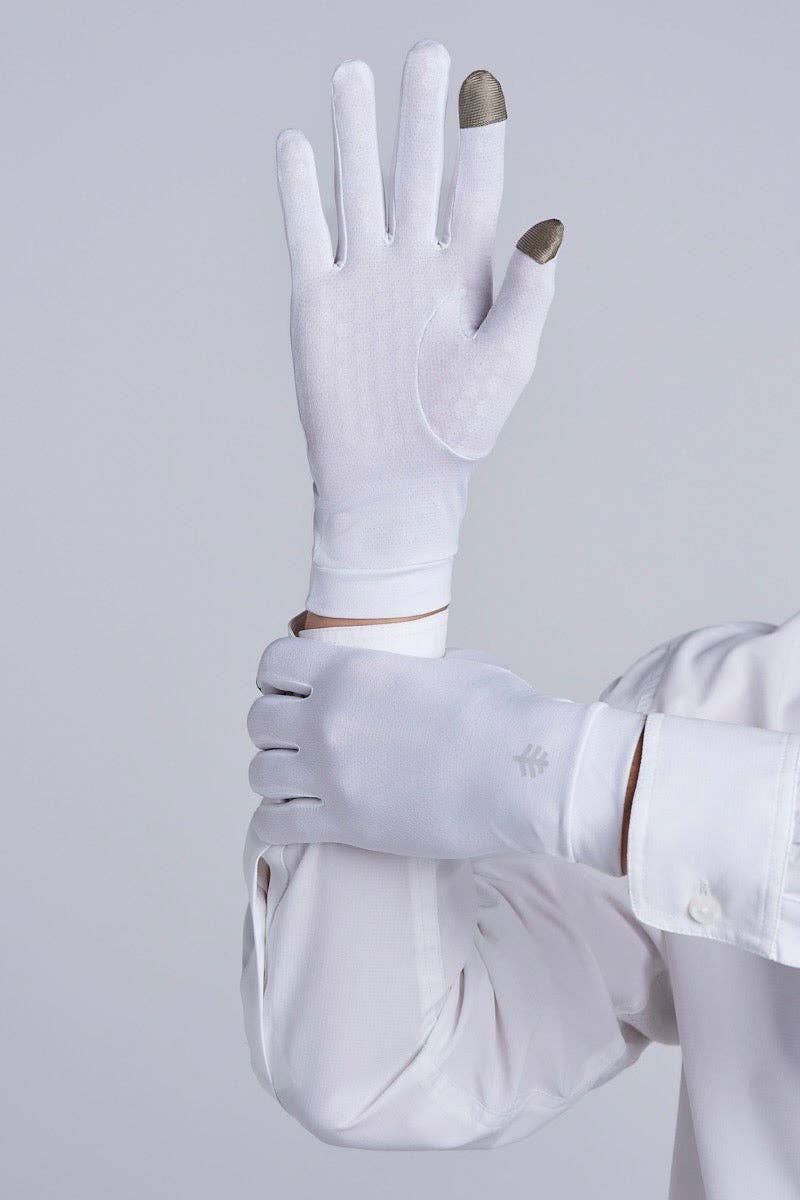 Coolibar - Unisex Gannett Full Finger Gloves | White