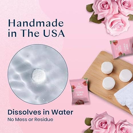 body restore⎜steam eye masks, shower steamers, tallow - Luxury Rose Shower Steamers - 6pk Floral Bridal &amp; Spa Gift